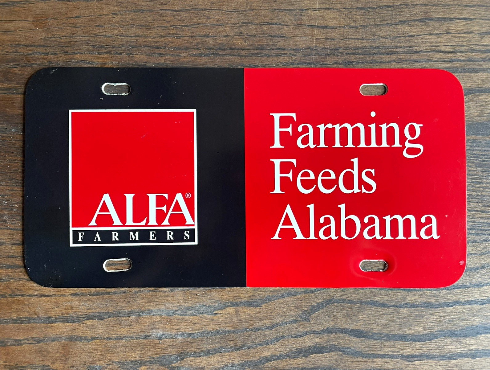 VINTAGE ALFA Farmers Insurance plastic License Plate - \