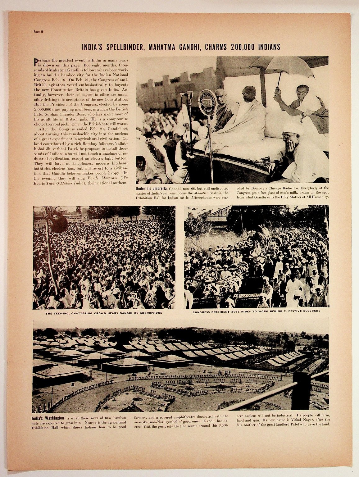 Mahatma Gandhi India Political Speech Vithal Nagar Magazine Page Ephemera Mahatma Gandhi India Political Speech Vithal Nagar Magazine Page Ephemera