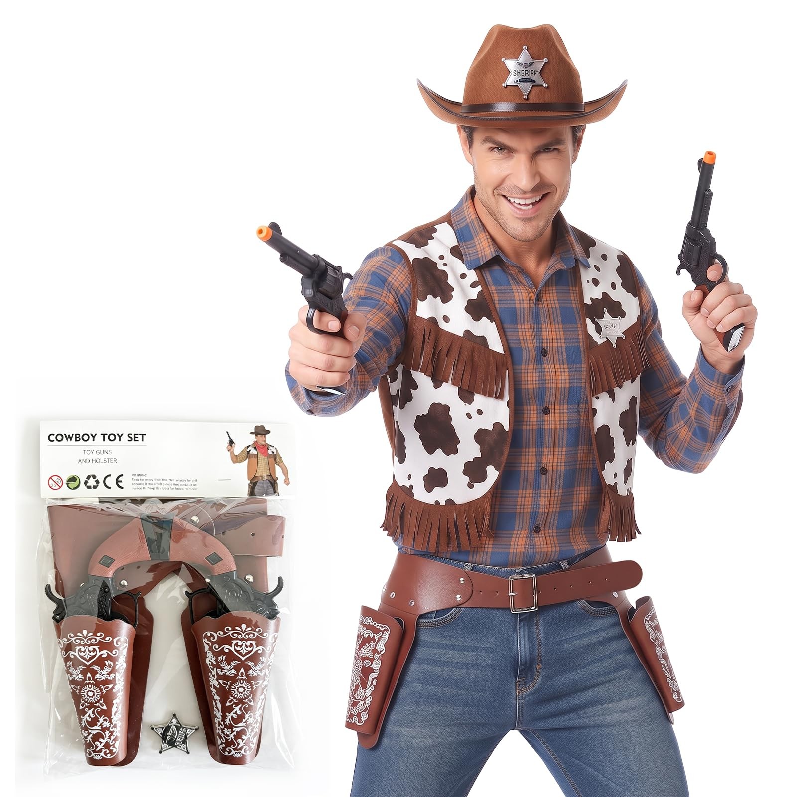 GAGIFT WORLD Cowboy Toys Gun and Western Holster Set for Adults