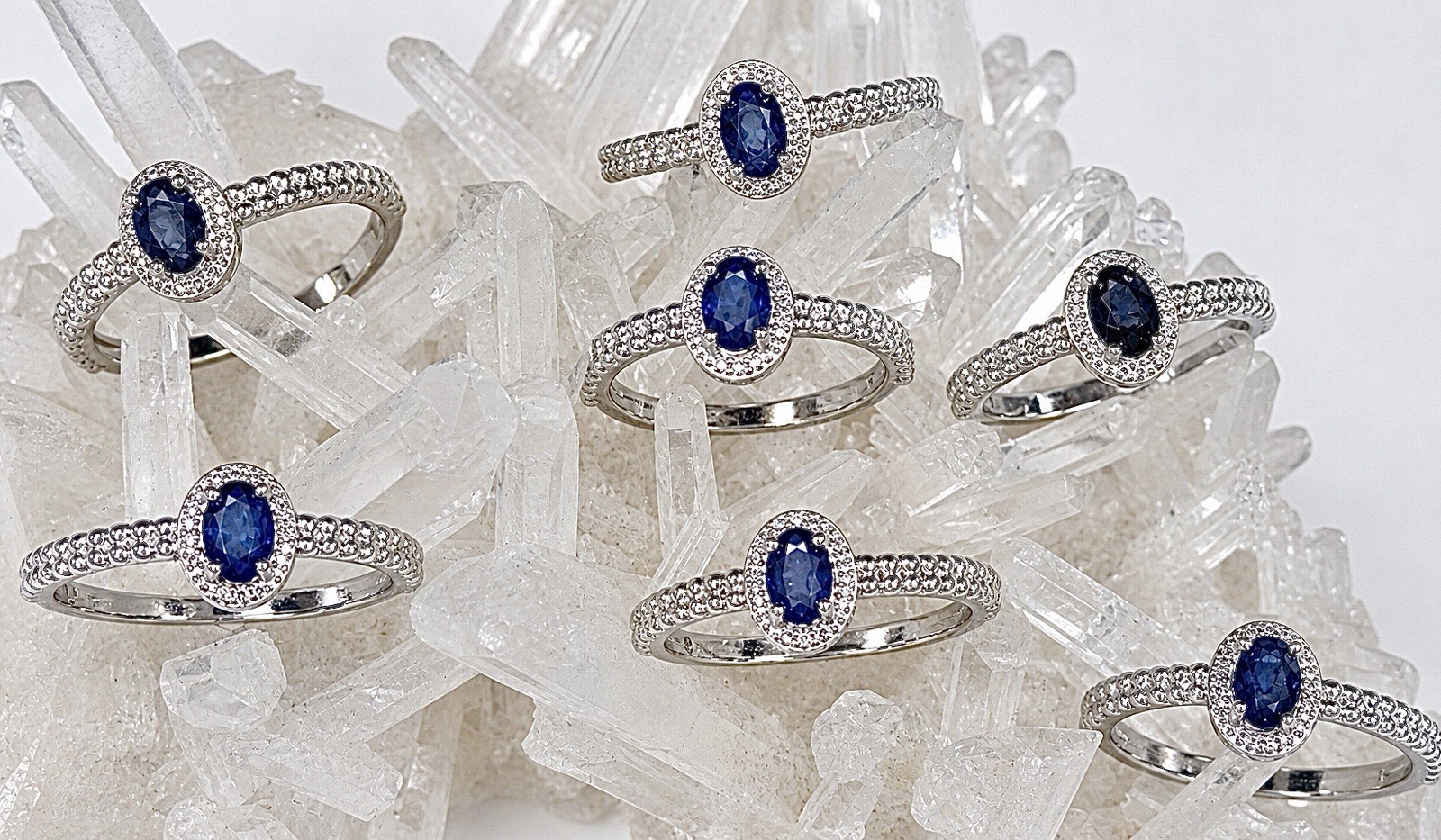 Wholesale Lot 7 Pcs Natural Sapphire White Bronze Rings Crystal Healing Wholesale Lot 7 Pcs Natural Sapphire White Bronze Rings Crystal Healing