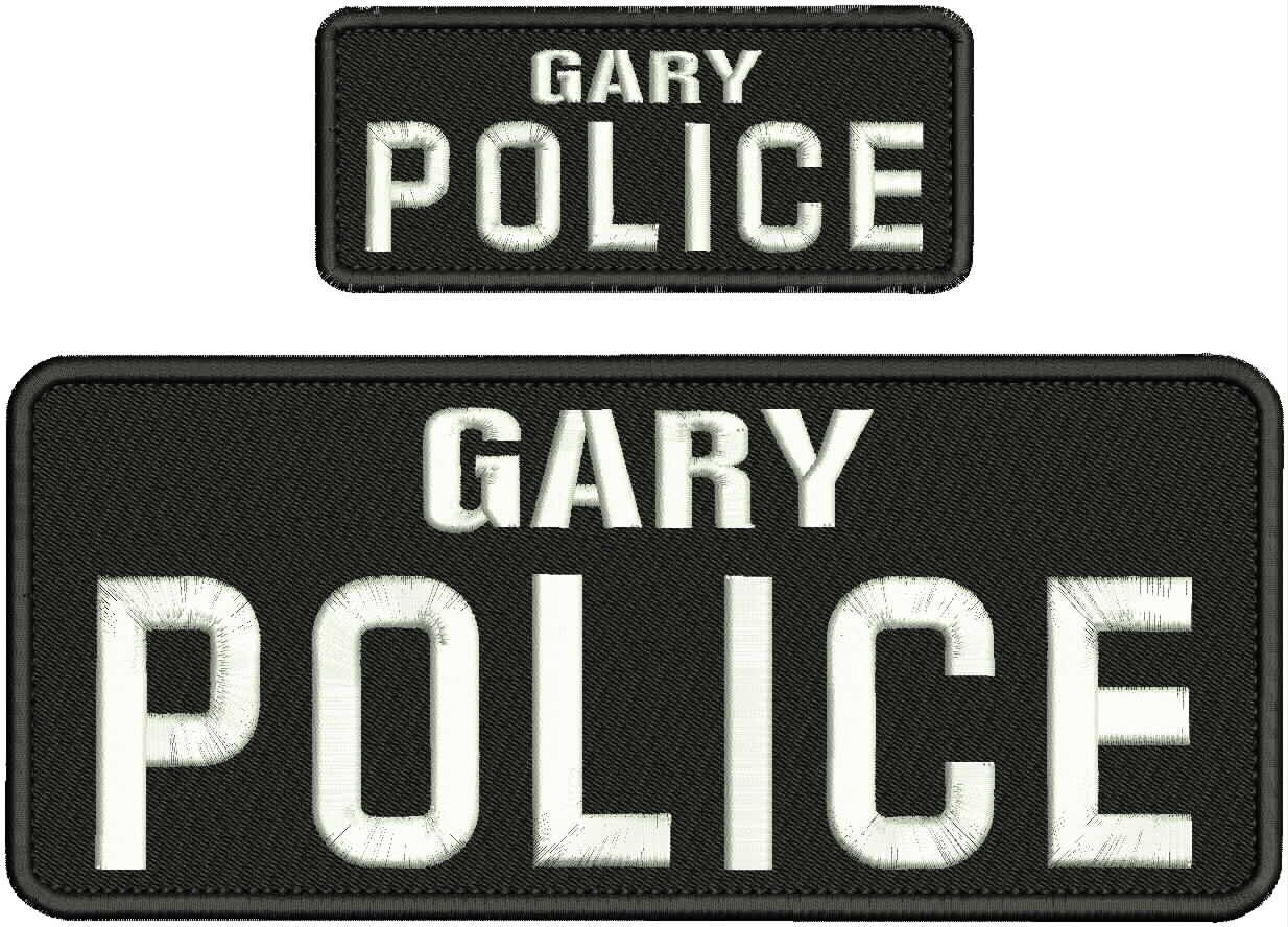 GARY POLICE embroidery patch 4X10 2x5 hook on back LETTERS WHITE GARY POLICE embroidery patch 4X10 2x5 hook on back LETTERS WHITE