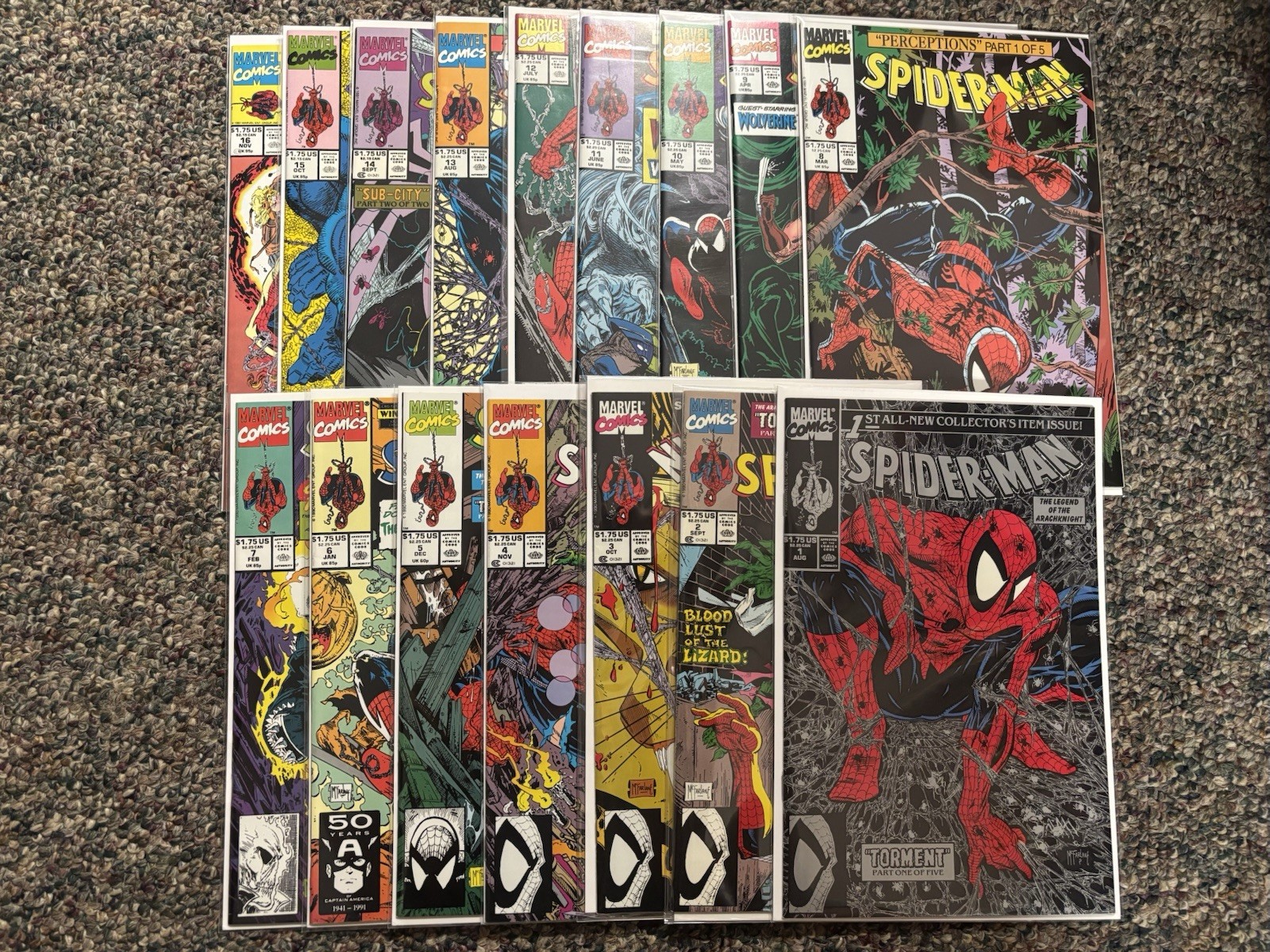 Spider-Man (1990) #1-16 Complete Set Todd McFarlane Full Run. Spider-Man (1990) #1-16 Complete Set Todd McFarlane Full Run.