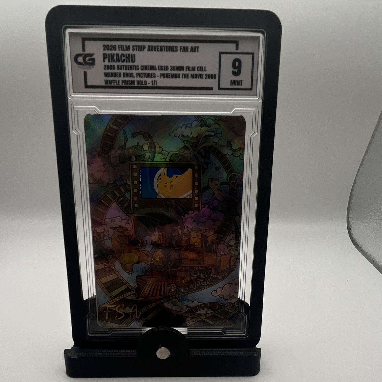 CG 9 FSA Pokémon 2026 Pikachu Waffle Prism Holo 1/1 - Grail cell in a high grade CG 9 FSA Pokémon 2026 Pikachu Waffle Prism Holo 1/1 - Grail cell in a high grade