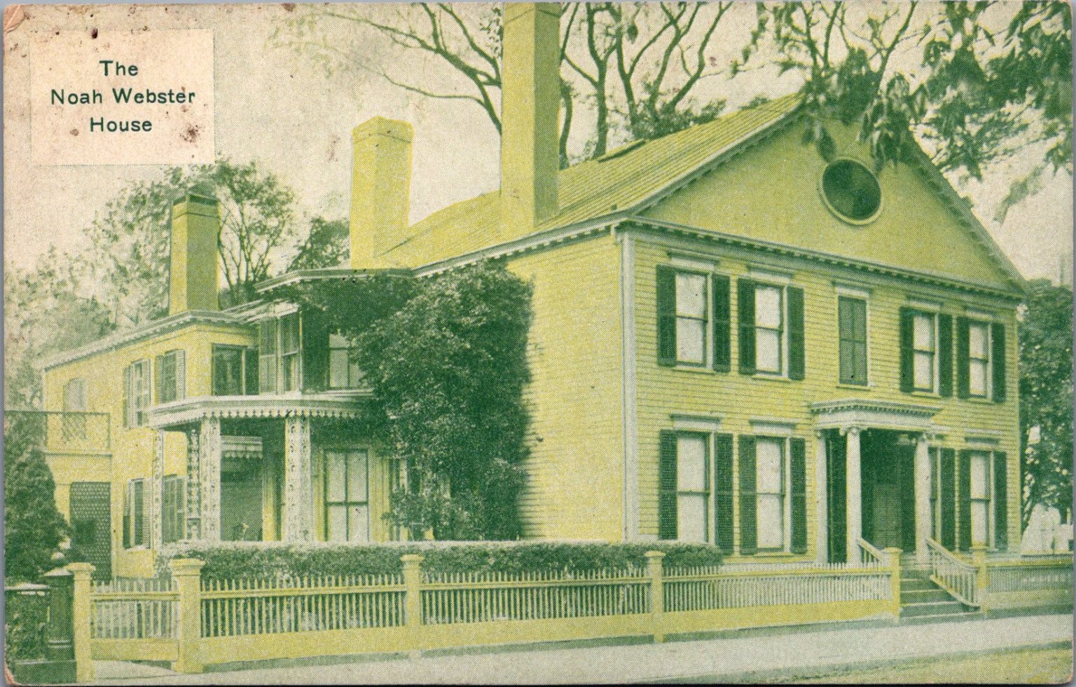 Noah Webster House New Haven CT Postcard 1907-1917 W. H. Parker Publisher Noah Webster House New Haven CT Postcard 1907-1917 W. H. Parker Publisher