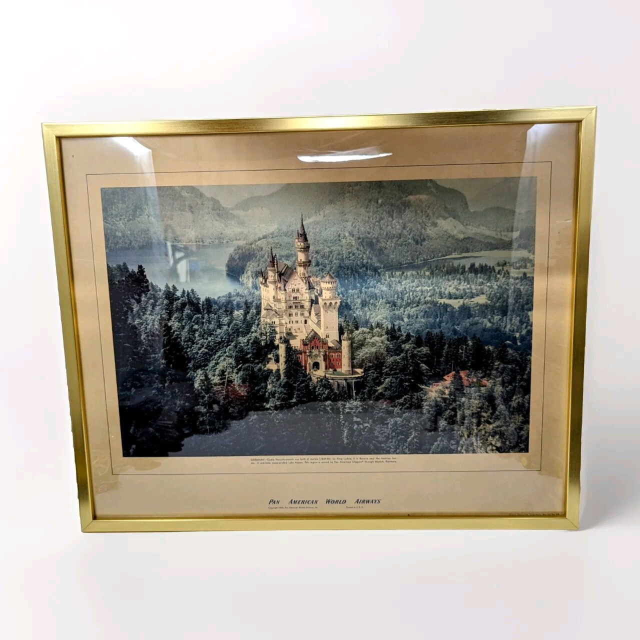 Pan American World Airways Vintage 1952 Travel Print ORIGINAL GERMANY 