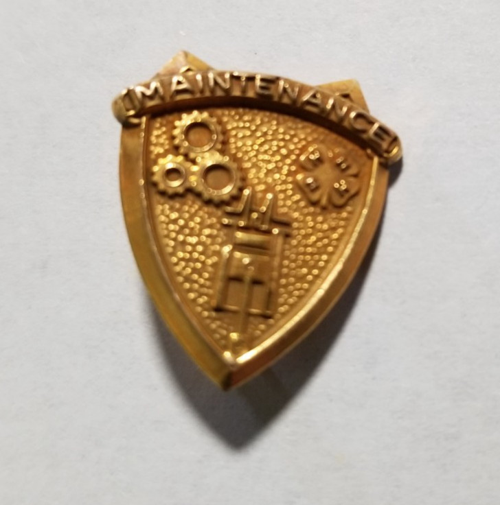 Vintage 1940s 4H Tractor Maintenance Award Pin Badge Gold Filled Vintage 1940s 4H Tractor Maintenance Award Pin Badge Gold Filled