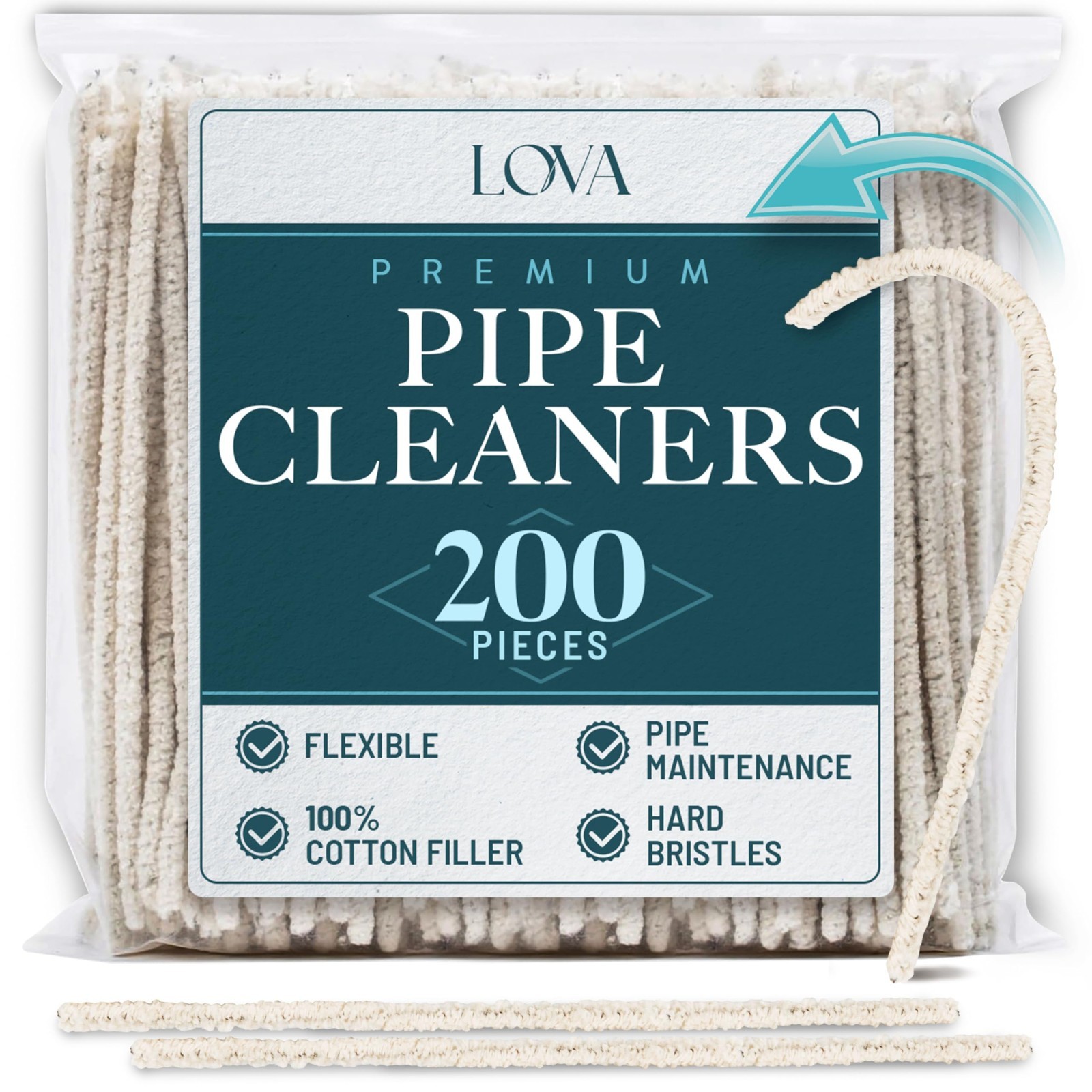 200 Pack LOVA Hard Bristle 6 Inch Pipe Cleaners with Steel Wire Core 200 Pack LOVA Hard Bristle 6 Inch Pipe Cleaners with Steel Wire Core