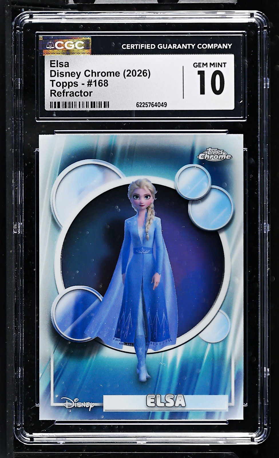 Topps 2026 Disney Chrome Frozen Elsa #168 Refractor CGC 10 Topps 2026 Disney Chrome Frozen Elsa #168 Refractor CGC 10