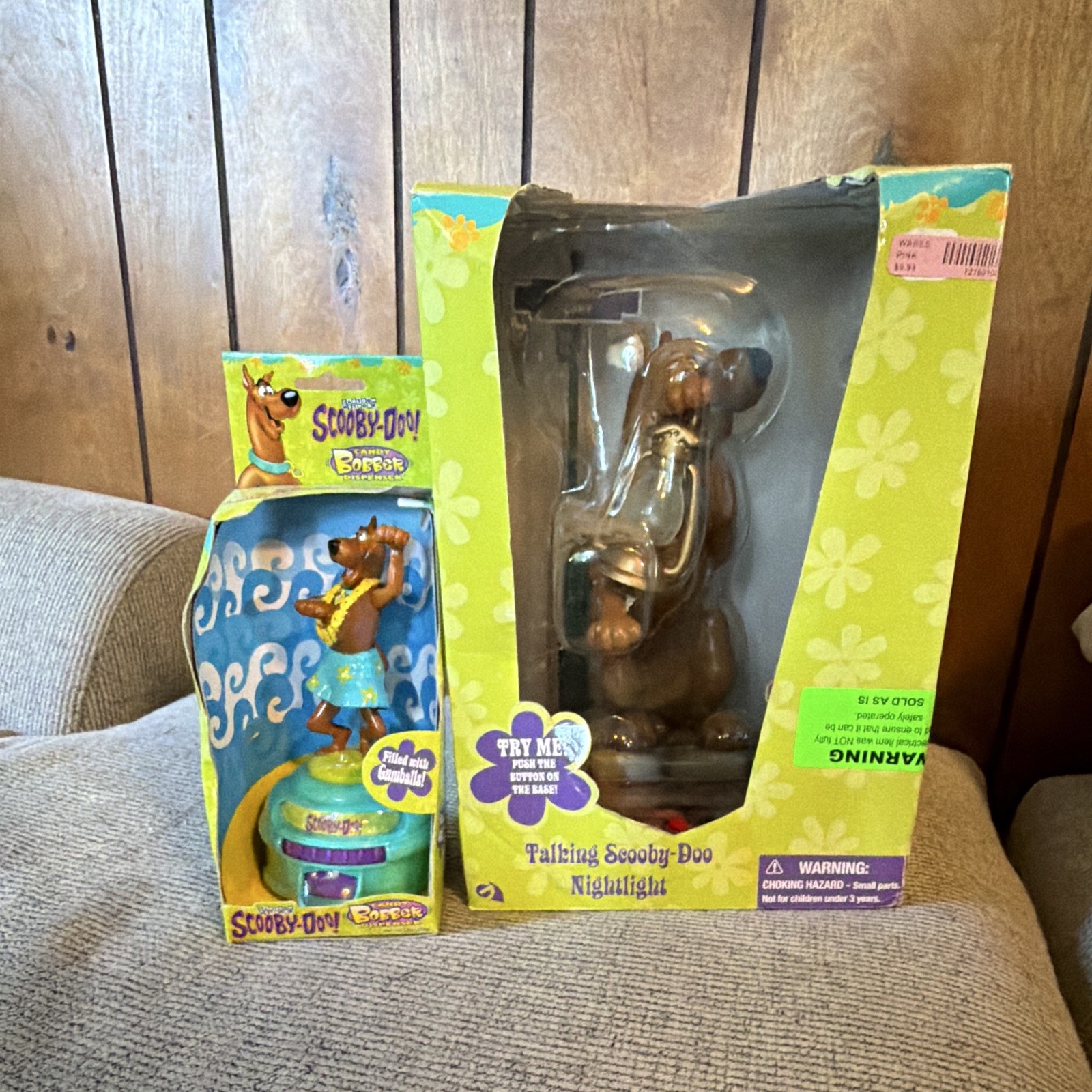 VINTAGE 2002 Gemmy Scooby-Doo Talking Nightlight & Flix Candy Bobber Bundle