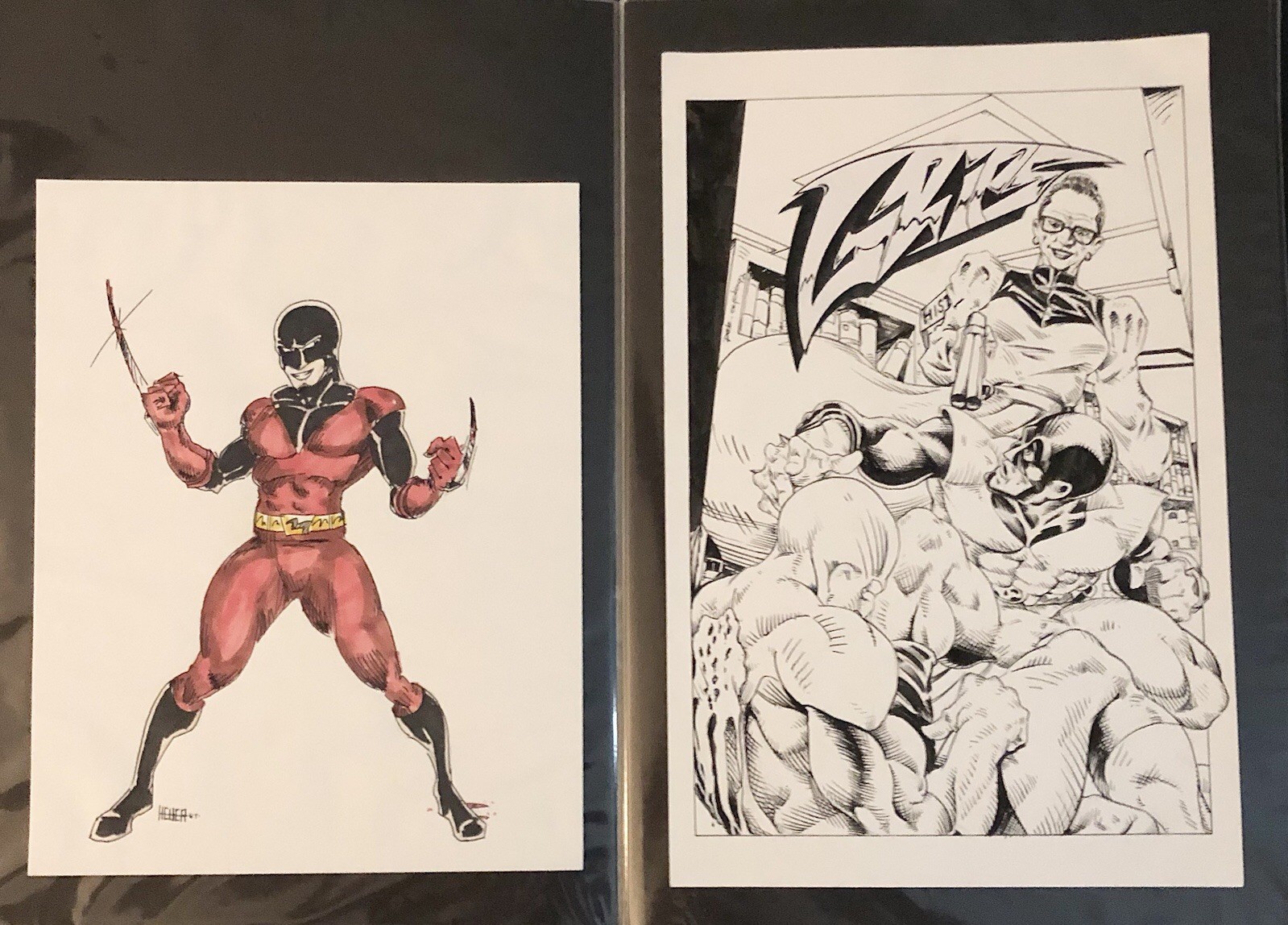 Grips Unpublished Original Comic Art Cover And Grips Original Sketch Grips Unpublished Original Comic Art Cover And Grips Original Sketch