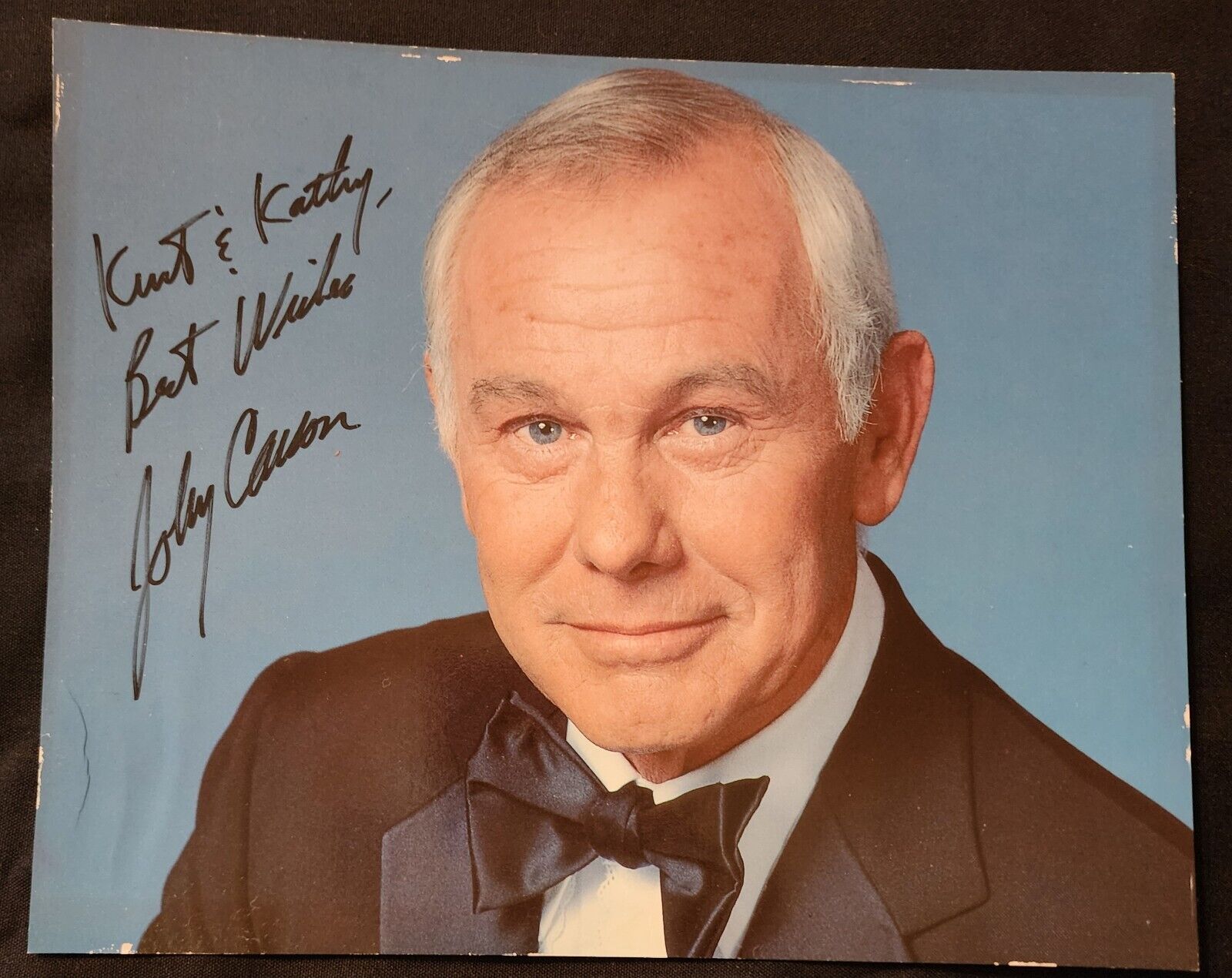 JOHNNY CARSON Photograph 8x10 – Autographed Signed Made Out To Kurt & Kathy COA