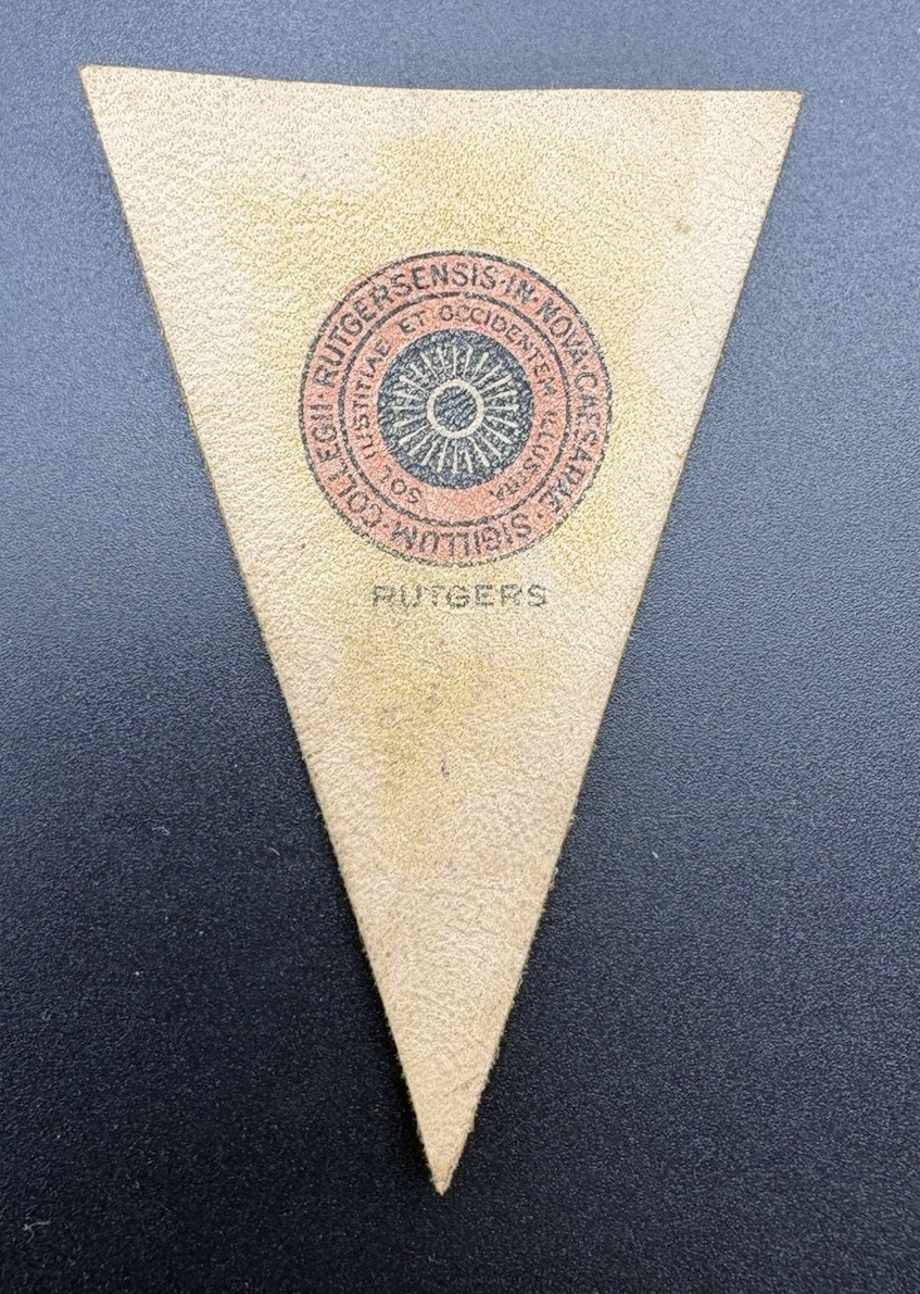 c1910 L22 Rutgers University College Pennant Tobacco Leather Seal Antique c1910 L22 Rutgers University College Pennant Tobacco Leather Seal Antique