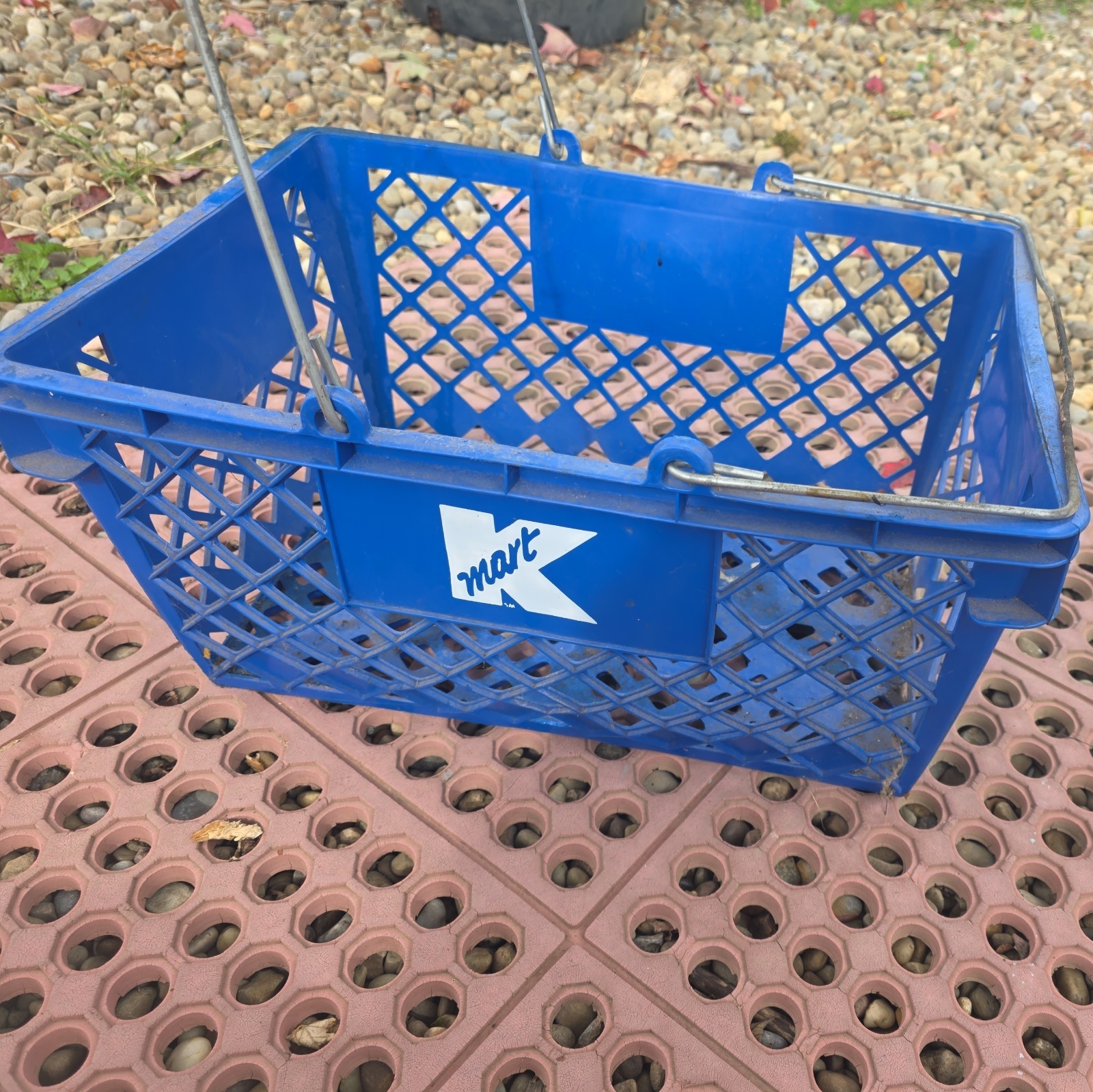 Vintage Blue Super Kmart Shopping Basket Rare 17”By 9” By 12” Vintage Blue Super Kmart Shopping Basket Rare 17”By 9” By 12”