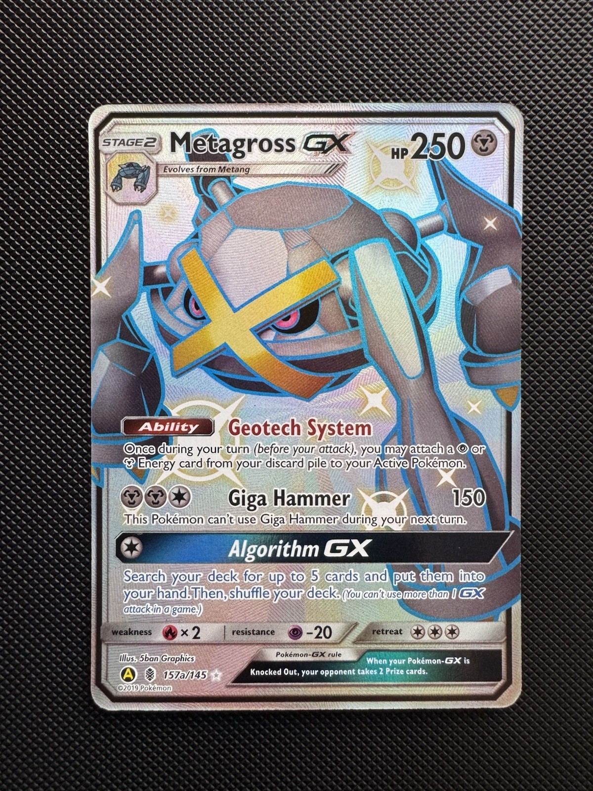 Pokemon TCG Shining Metagross GX Hidden Fates Promo Full Alternate Art 157a/145 Pokemon TCG Shining Metagross GX Hidden Fates Promo Full Alternate Art 157a/145