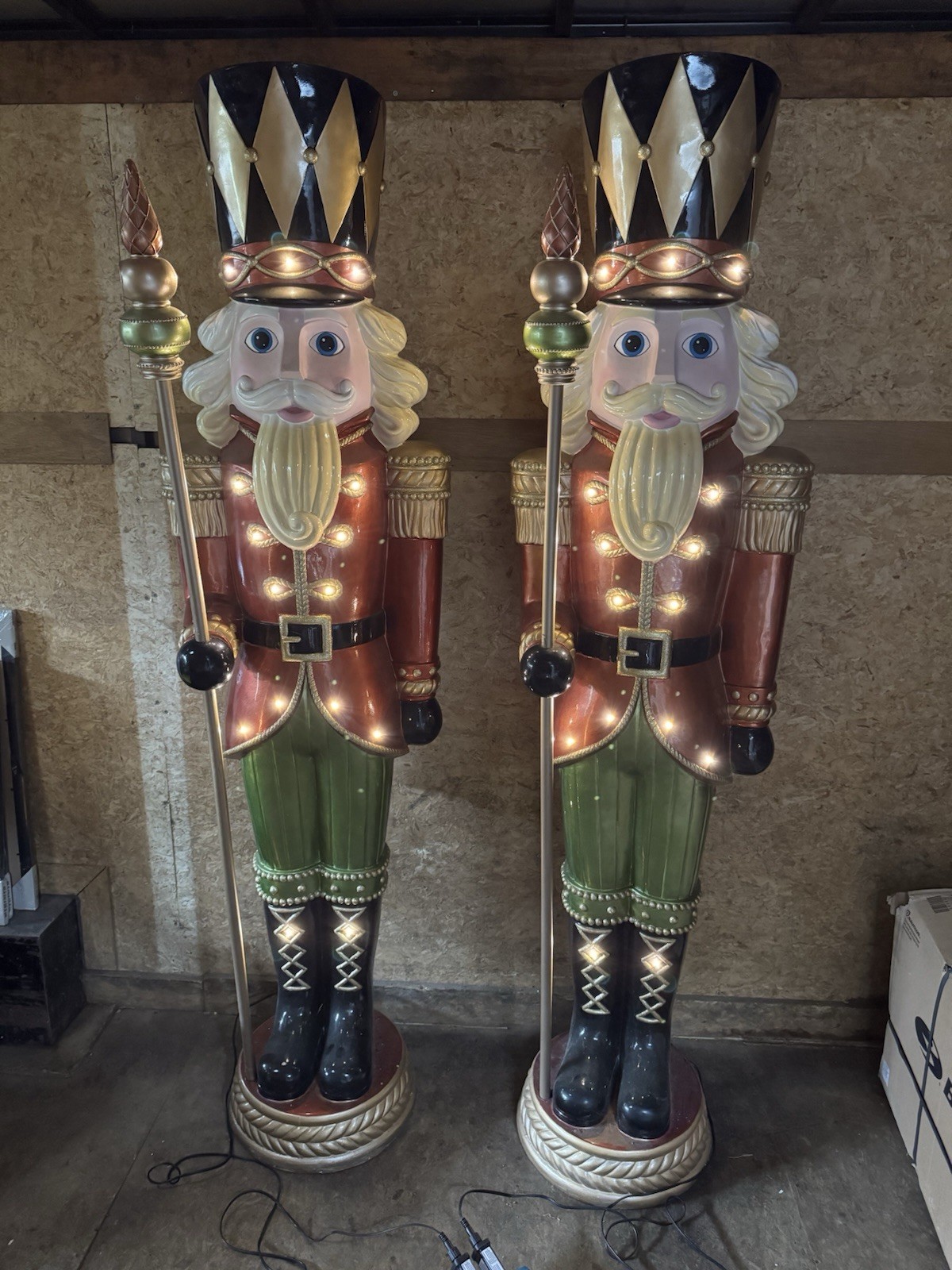 6ft Pair of Life-Size LED ChristmasNutcracker Statues 6ft Pair of Life-Size LED ChristmasNutcracker Statues