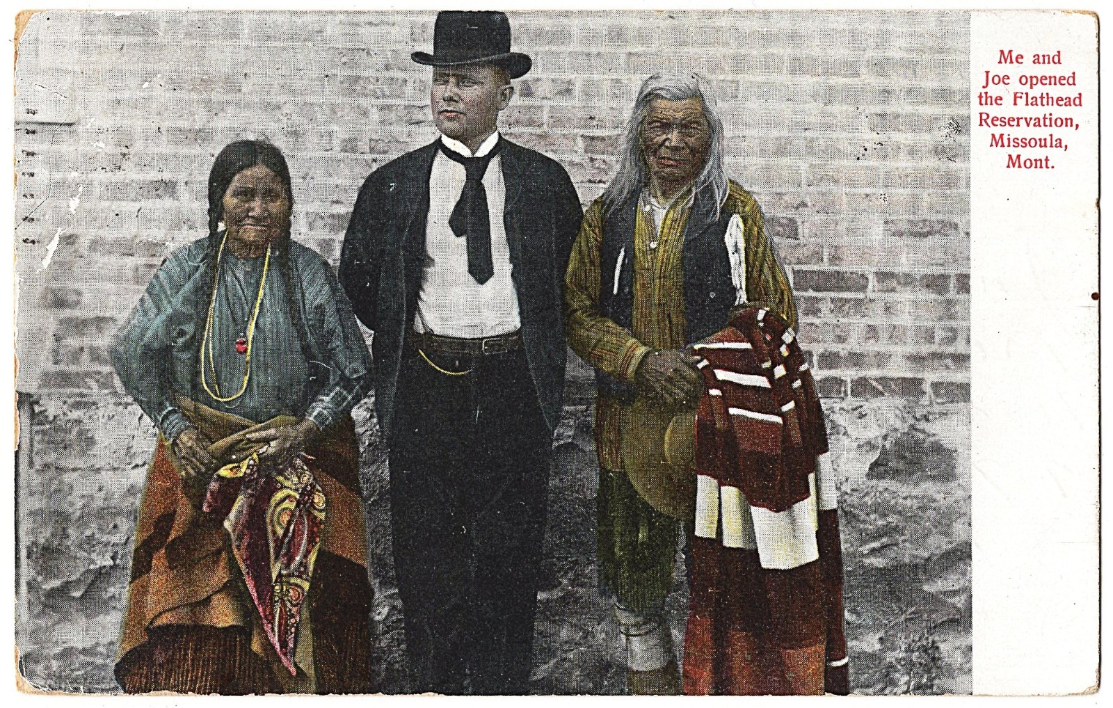 Missoula MT - Me And Joe Opened The Flathead Reservation Indian m. 1909 antique Missoula MT - Me And Joe Opened The Flathead Reservation Indian m. 1909 antique