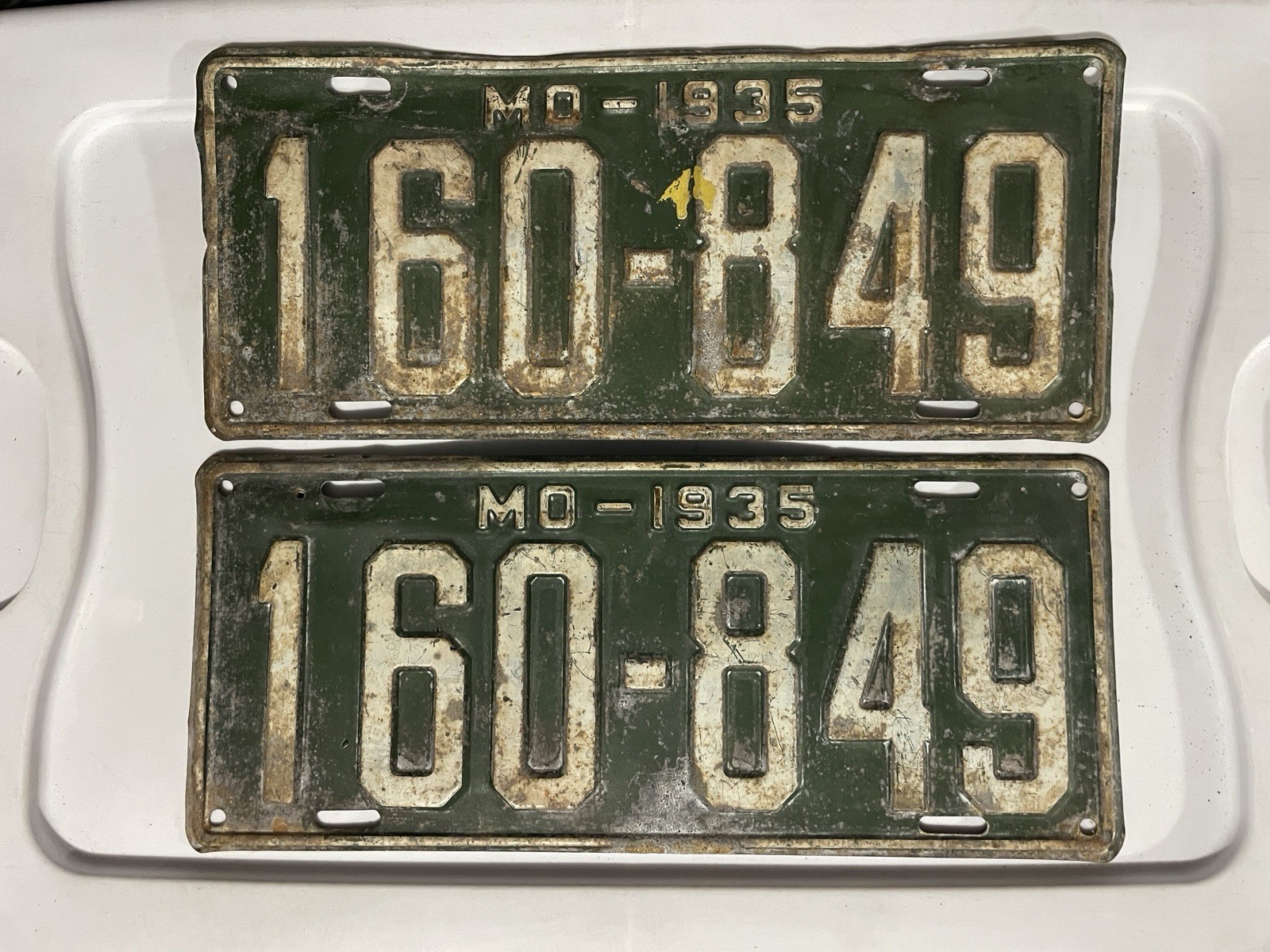 1935 Missouri License Plate Pair 160 849 Pair Of License Plates