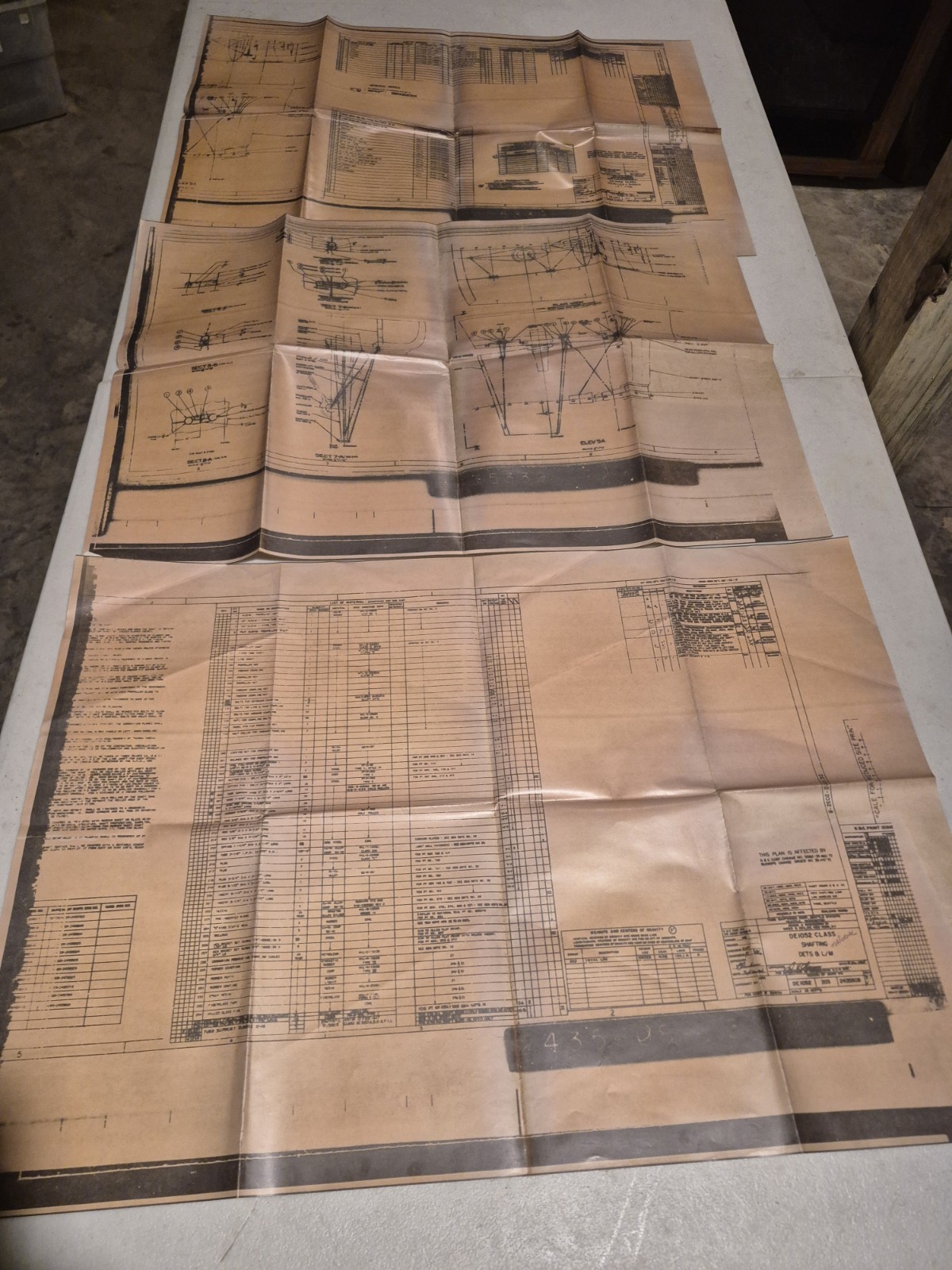 Vintage US Navy DE-1052 Knox Class Shafting & Lift Fittings Blueprint Lot Vintage US Navy DE-1052 Knox Class Shafting & Lift Fittings Blueprint Lot