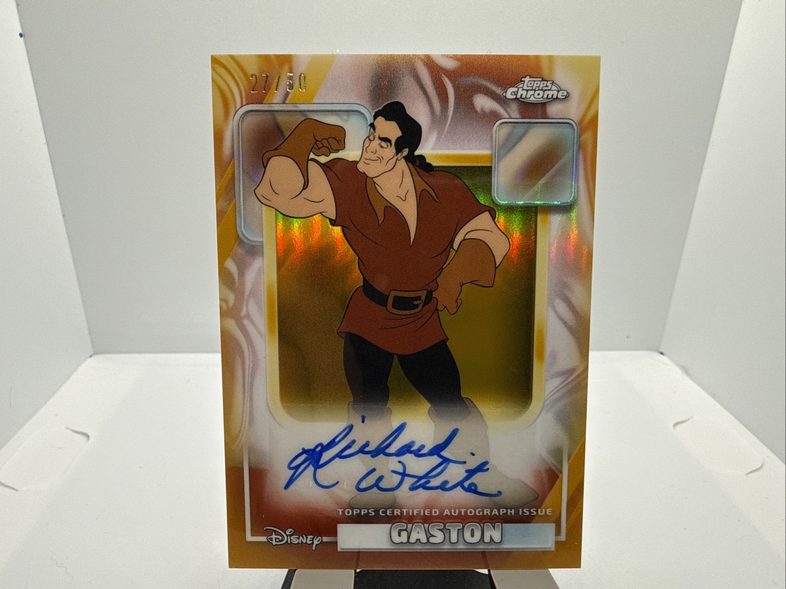 2026 Topps Disney Chrome Gaston Richard White Autograph #AA-RW 08/50 2026 Topps Disney Chrome Gaston Richard White Autograph #AA-RW 08/50