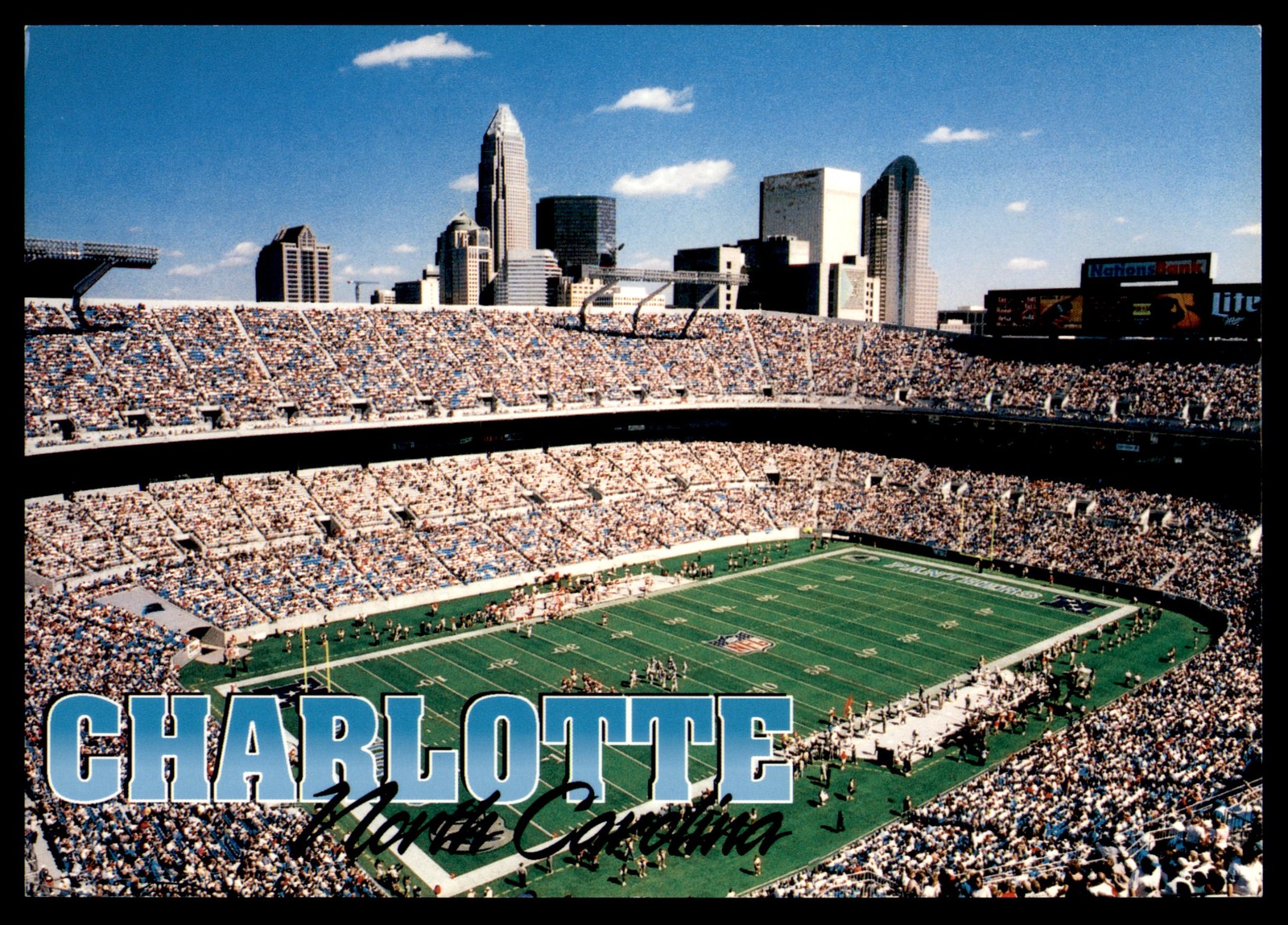 Postcard Charlotte Football Stadium View - Charlotte, NC Postcard Charlotte Football Stadium View - Charlotte, NC