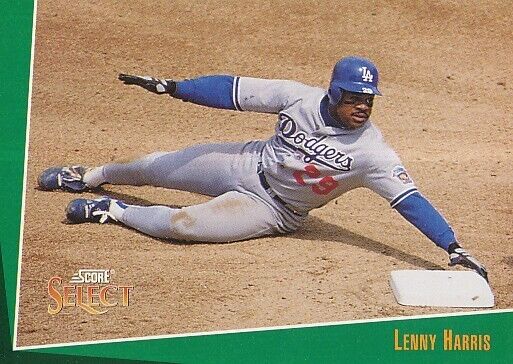 #384 LOS ANGELES DODGERS # LENNY HARRIS # BASEBALL CARD SCORE SELECT MLB 1992