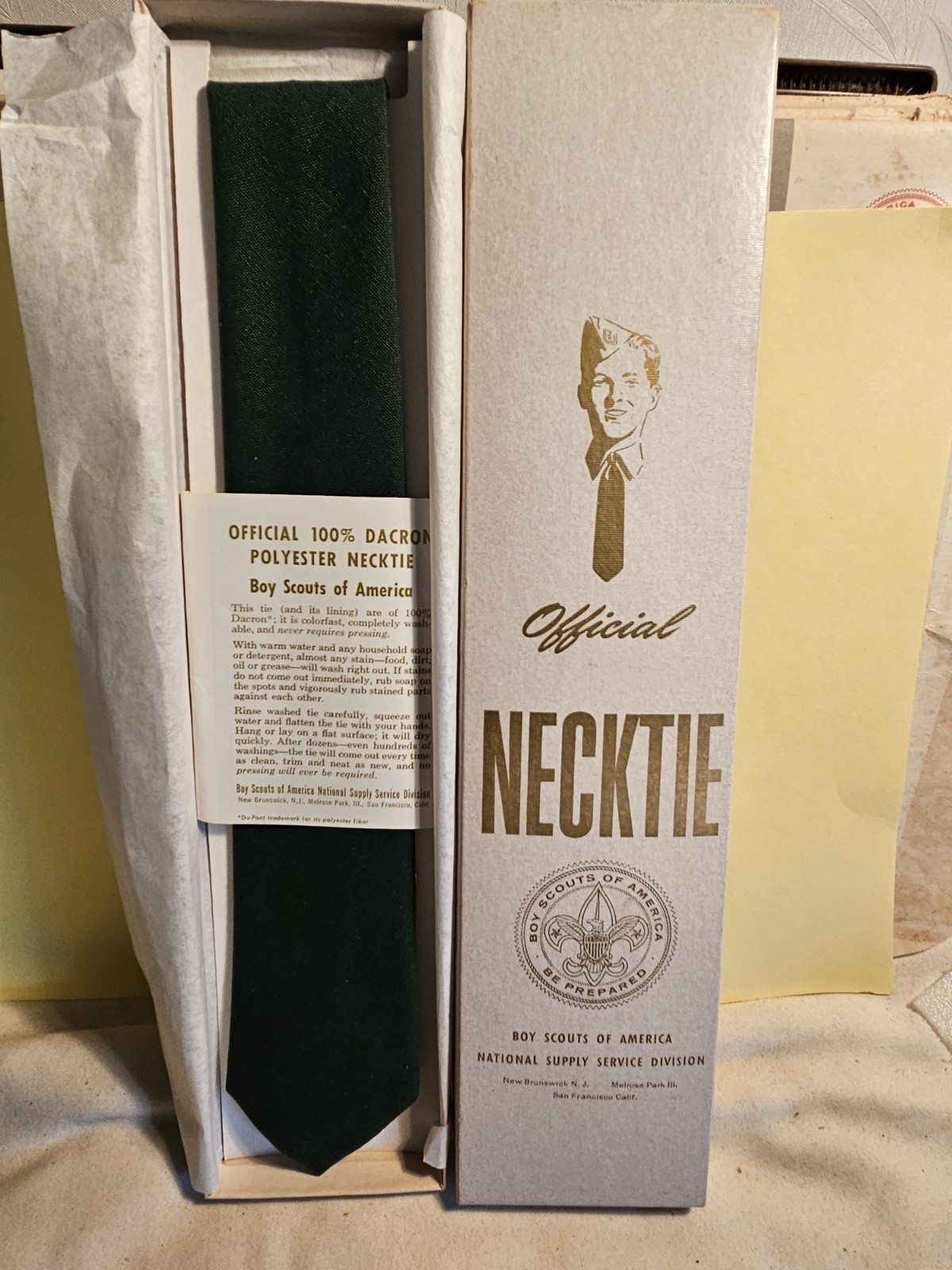 Vintage BSA Official Necktie 100% Dacron Item No. 612 Green Vintage BSA Official Necktie 100% Dacron Item No. 612 Green
