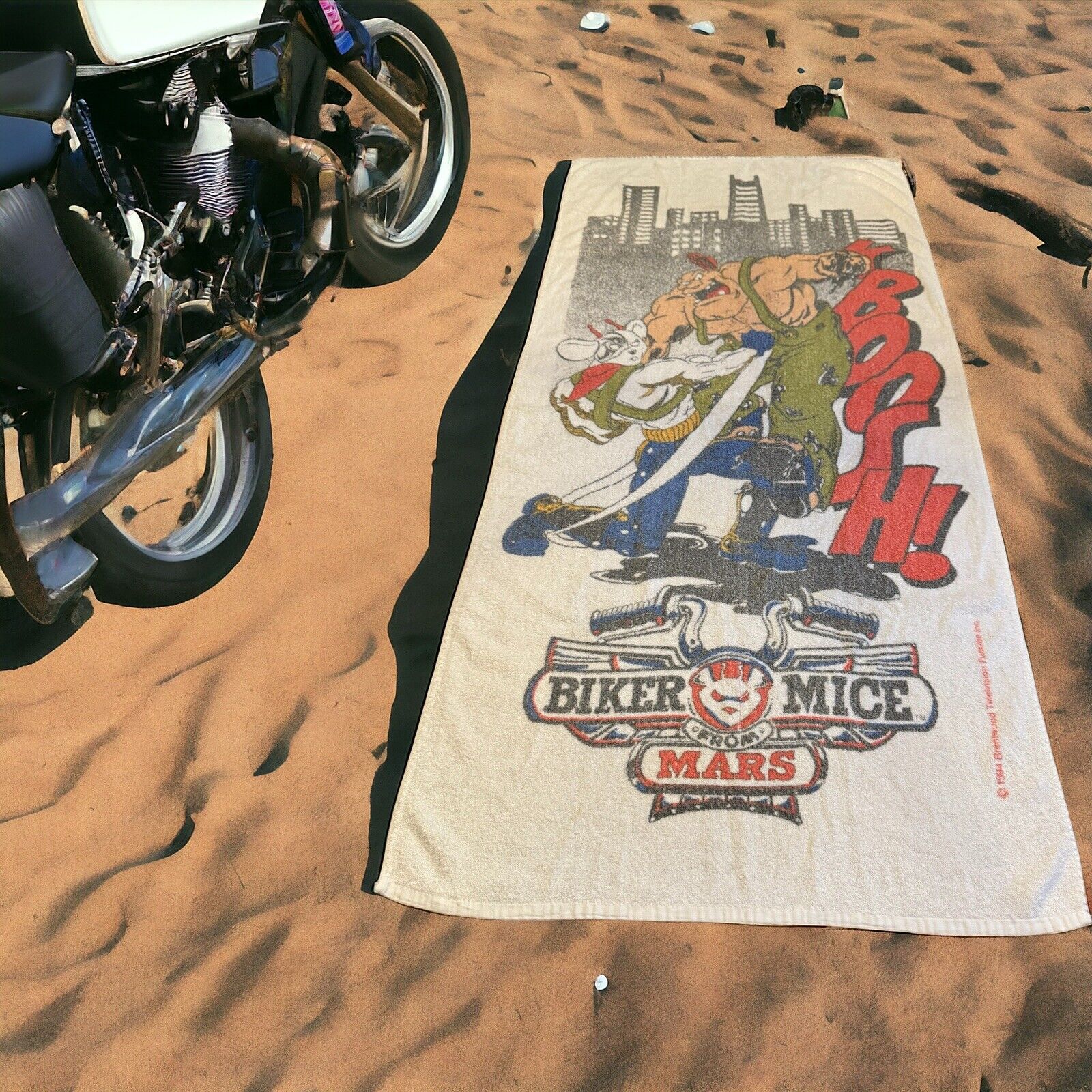 Vintage Biker Mice From Mars 90’s Bath Beach Towel Apx 53”x26”