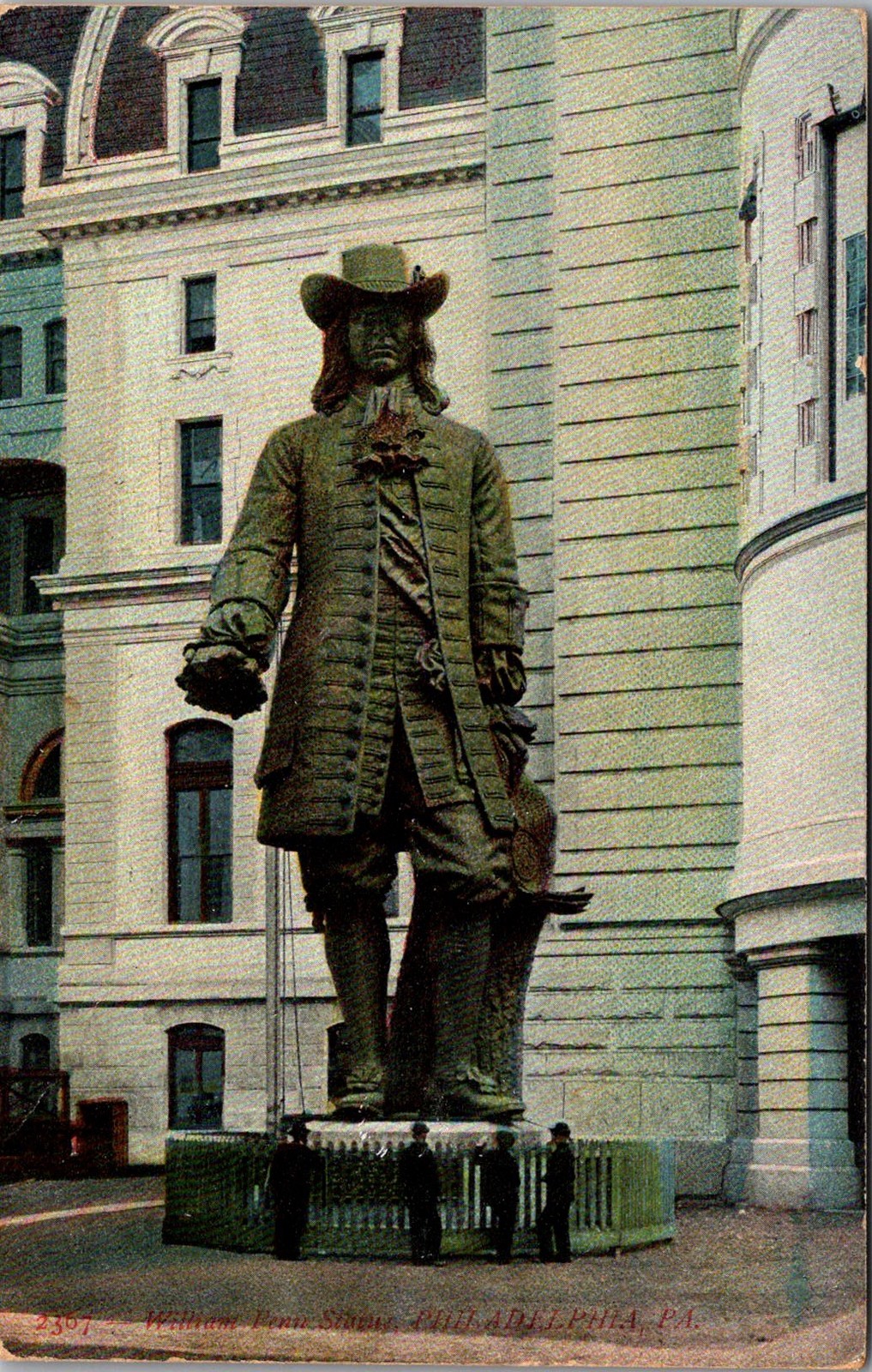 William Penn Statue City Hall Philadelphia PA 1909 Vintage Postcard 5P22-2 William Penn Statue City Hall Philadelphia PA 1909 Vintage Postcard 5P22-2
