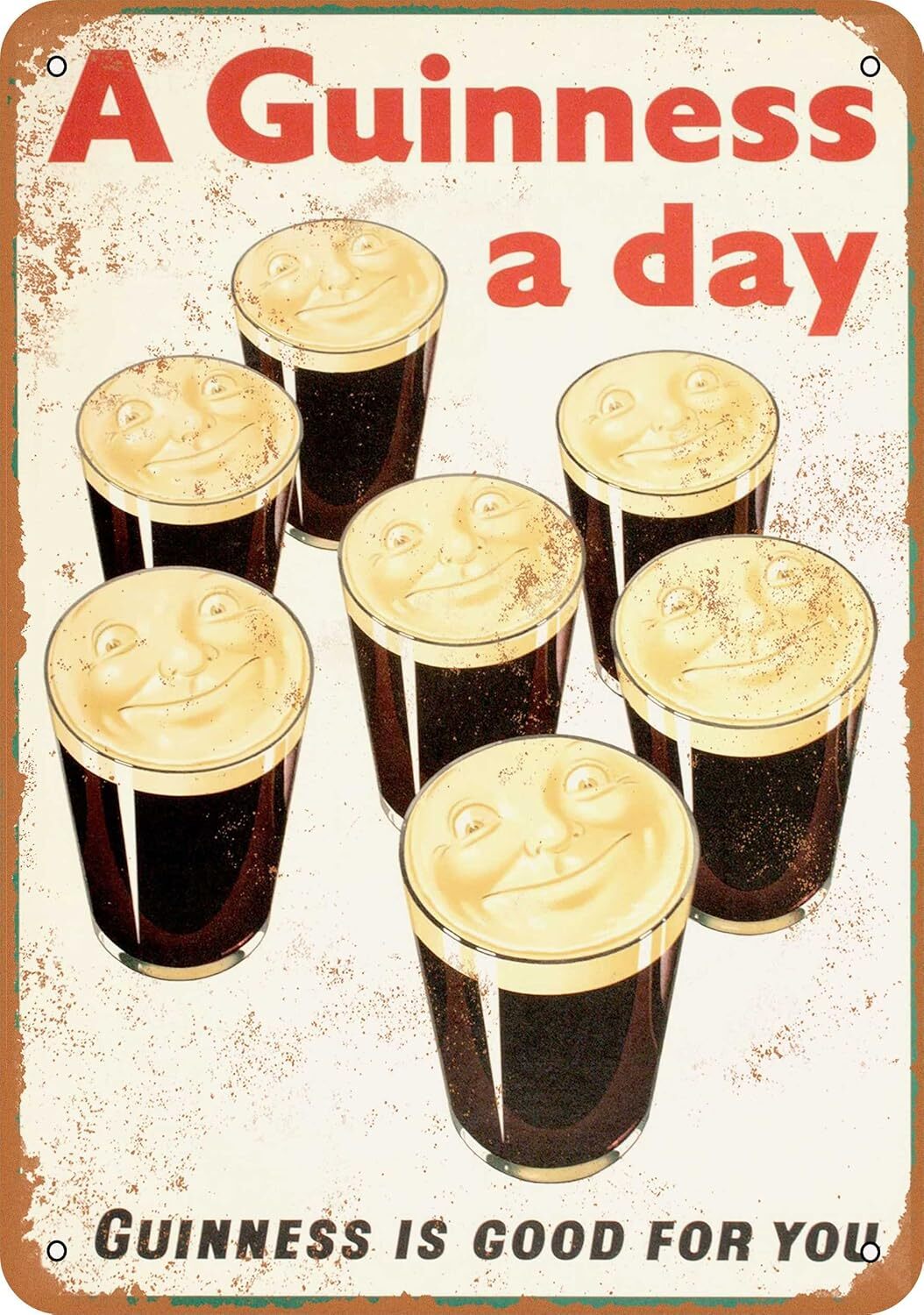 8 x 12 METAL SIGN - 1934 Guinness a Day is Good For You - Vintage Rusty Look 8 x 12 METAL SIGN - 1934 Guinness a Day is Good For You - Vintage Rusty Look