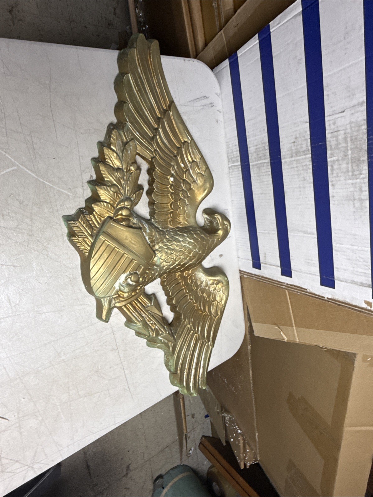 Vintage Large 32 in Gold-co American EAGLE  Hanger In Need Of Some Restoration