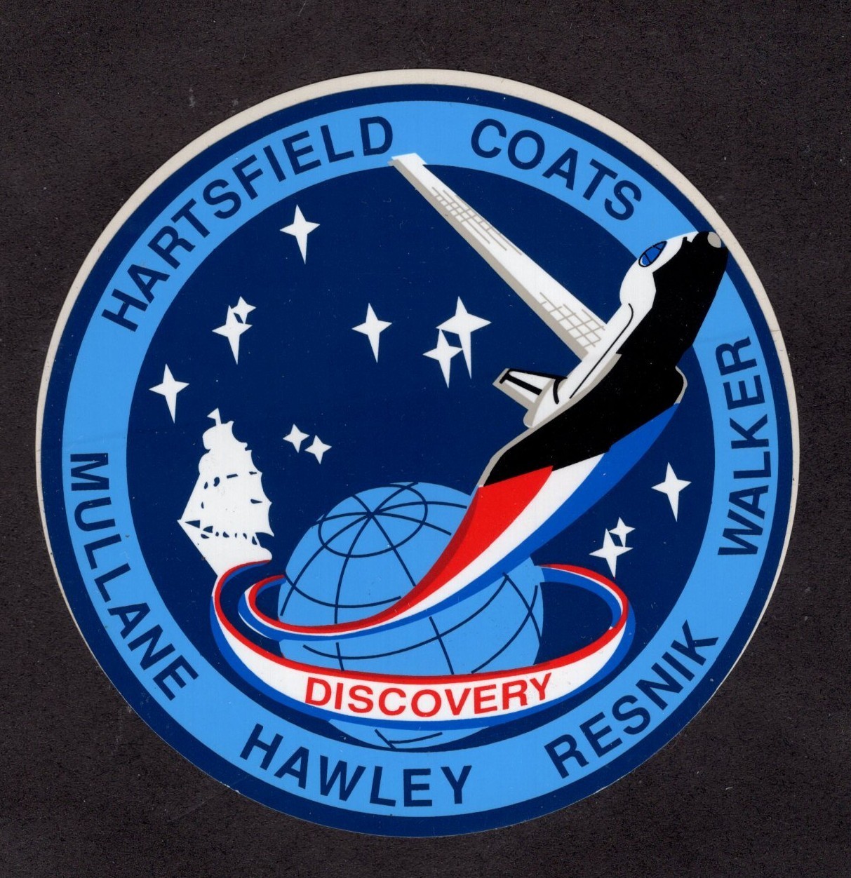 STS-41D - Discovery Space Shuttle Crew Vinyl Sticker.   #02 STS41D