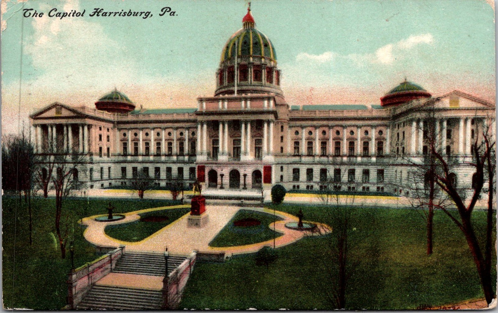 The Capitol Harrisburg PA 1910 Vintage Postcard 5P19-2 The Capitol Harrisburg PA 1910 Vintage Postcard 5P19-2