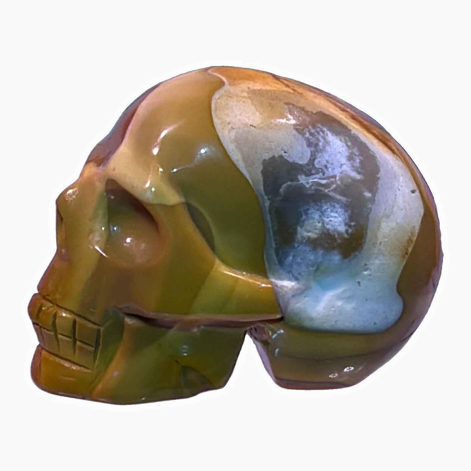 Carmel Polished Stone Crystal Skull Carving Figurine Brown/Tan/Gray Approx 4 in Carmel Polished Stone Crystal Skull Carving Figurine Brown/Tan/Gray Approx 4 in