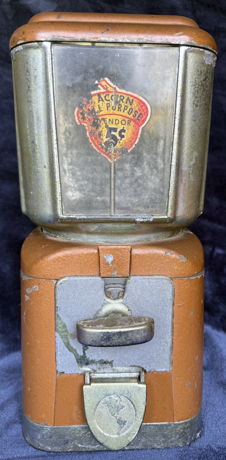 vintage Universal Vendors of St. Louis, MO 5¢ coin‑operated vending machine vintage Universal Vendors of St. Louis, MO 5¢ coin‑operated vending machine