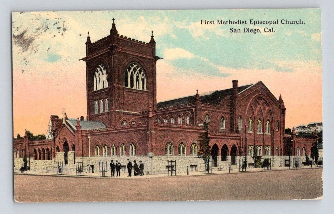 1915. SAN DIEGO, CAL. FIRST METHODIST EPISCOPAL CHURCH. POSTCARD RR18