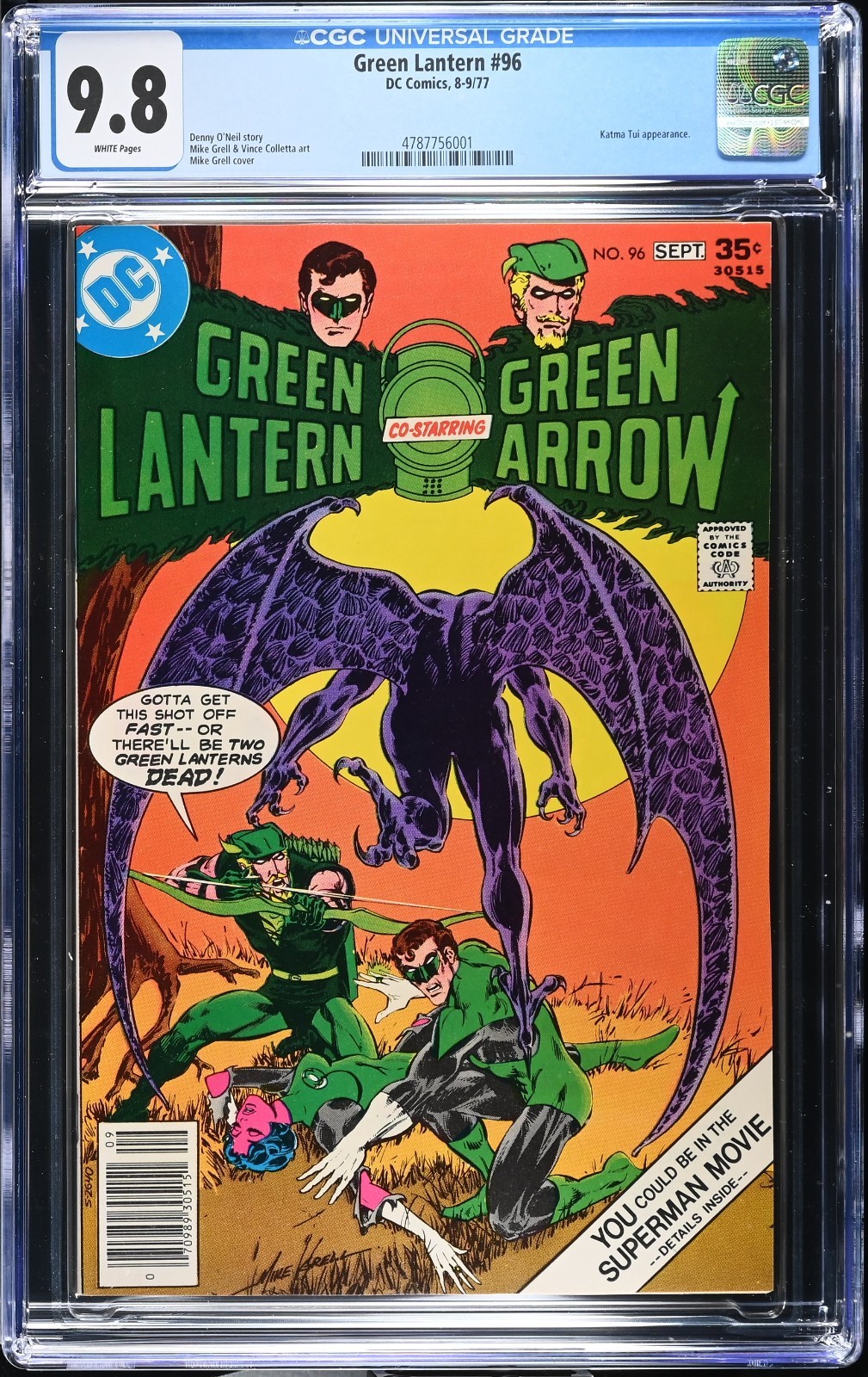 ❎ Green Lantern #96 CGC 9.8 WP DC 1977 Mike Grell Art Green Arrow ❎ Green Lantern #96 CGC 9.8 WP DC 1977 Mike Grell Art Green Arrow