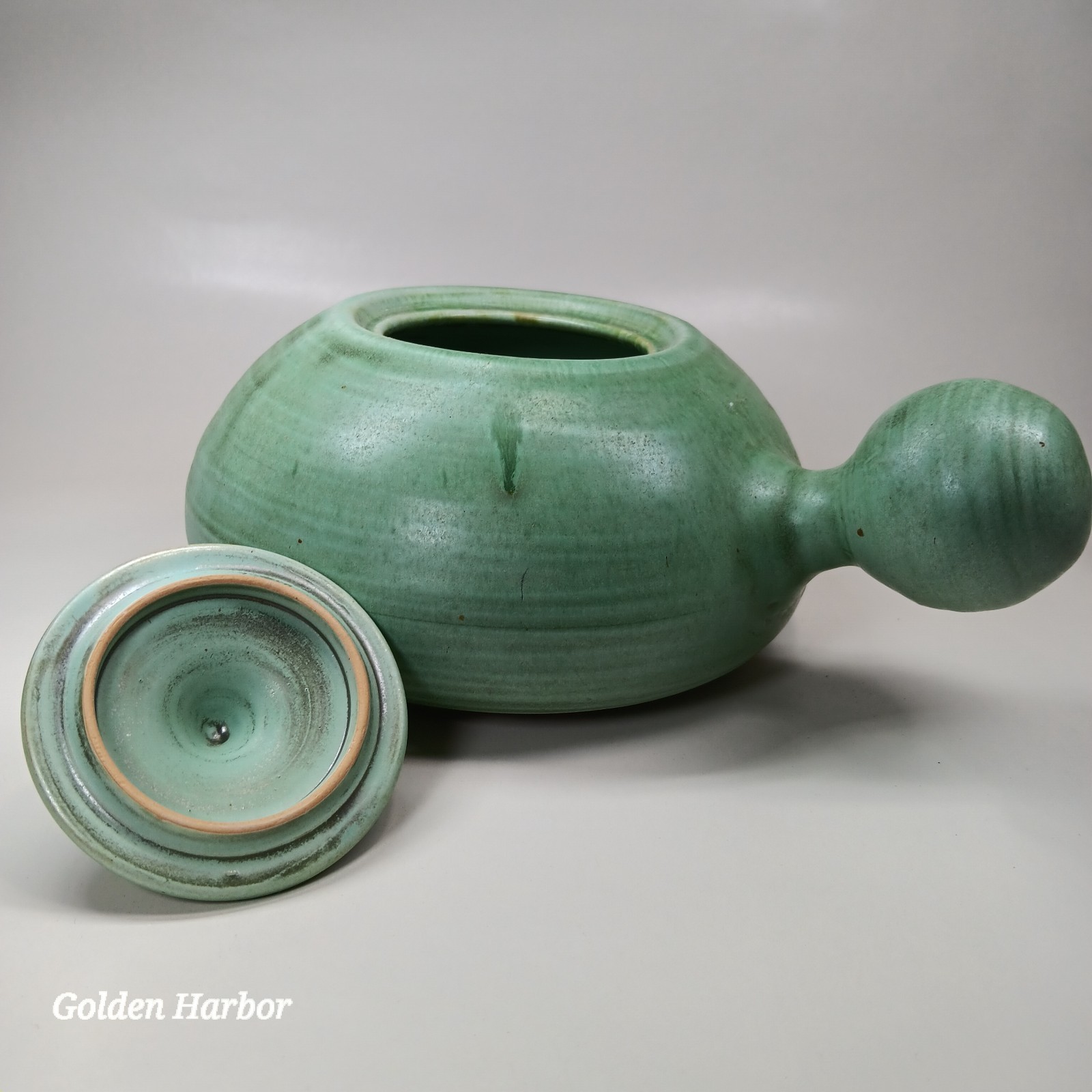 Mid Century Shearwater Art Pottery  ┆┆ Rare ┆┆ Vintage Hand Thrown Palm Bulb Pot