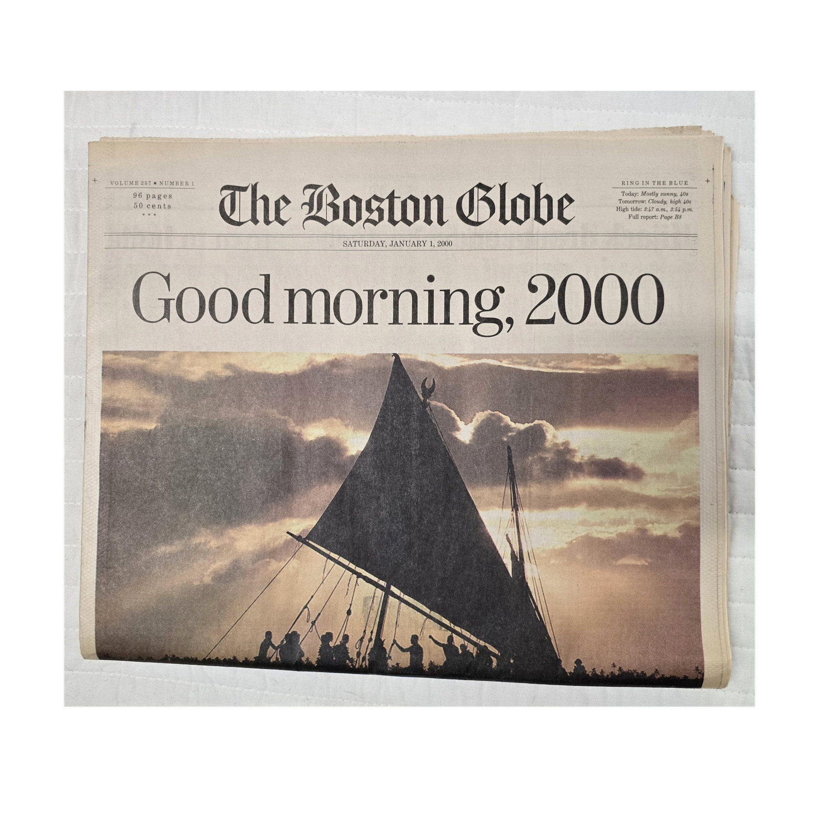 Vintage The Boston Globe Millennium Edition January 1, 2000 Y2K Newspaper Vintage The Boston Globe Millennium Edition January 1, 2000 Y2K Newspaper