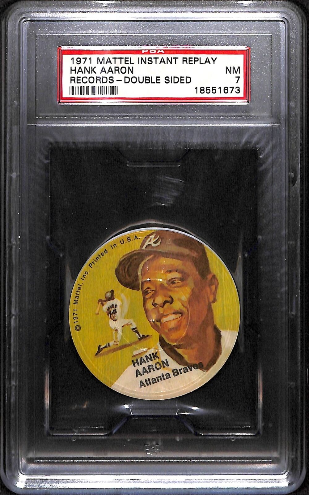 1971 MATTEL INSTANT REPLAY RECORDS  HANK AARON DOUBLE SIDED* PSA 7 18551673 