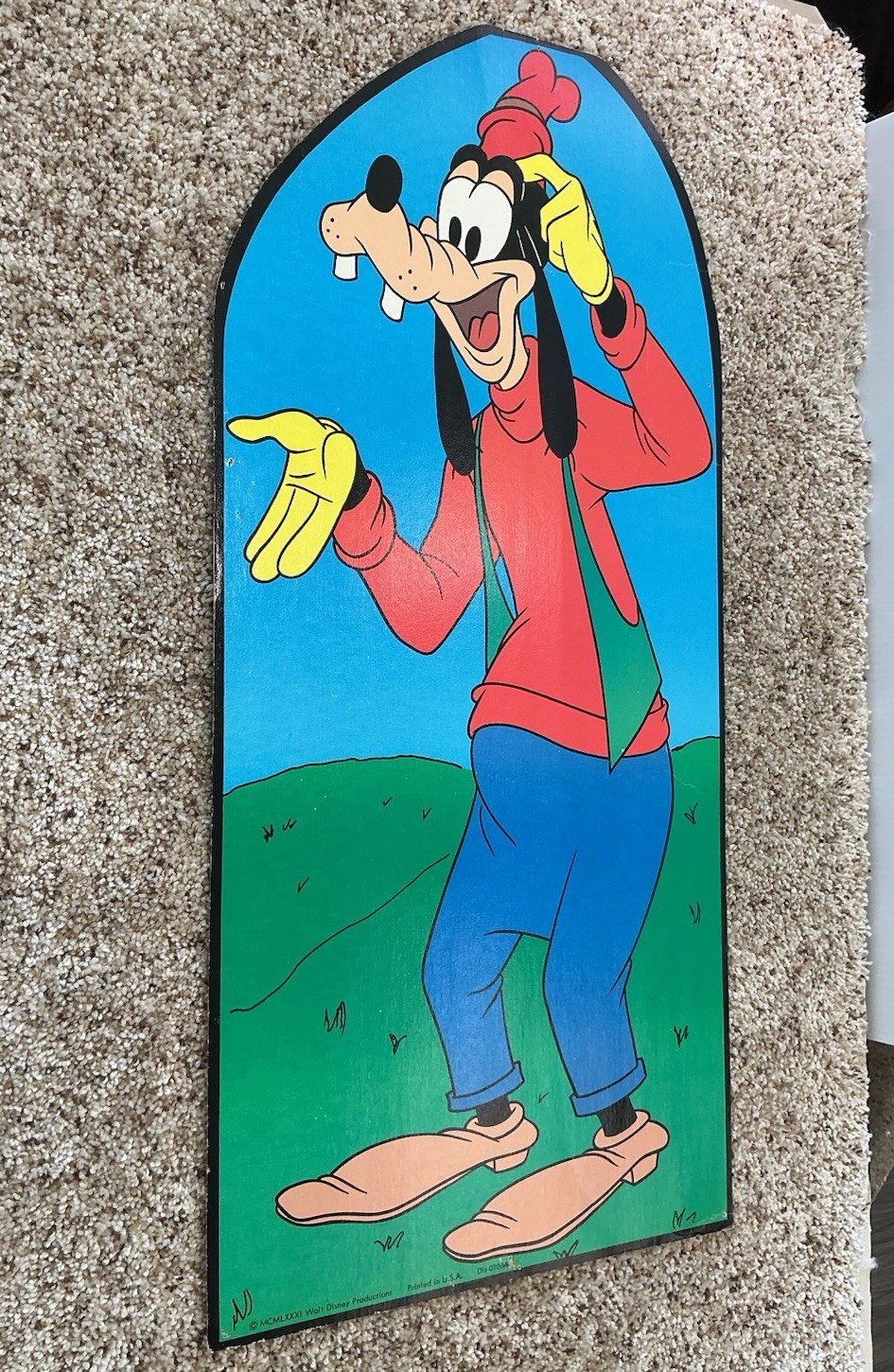 Vintage Disney Goofy Cardboard Wall Art Vintage Disney Goofy Cardboard Wall Art