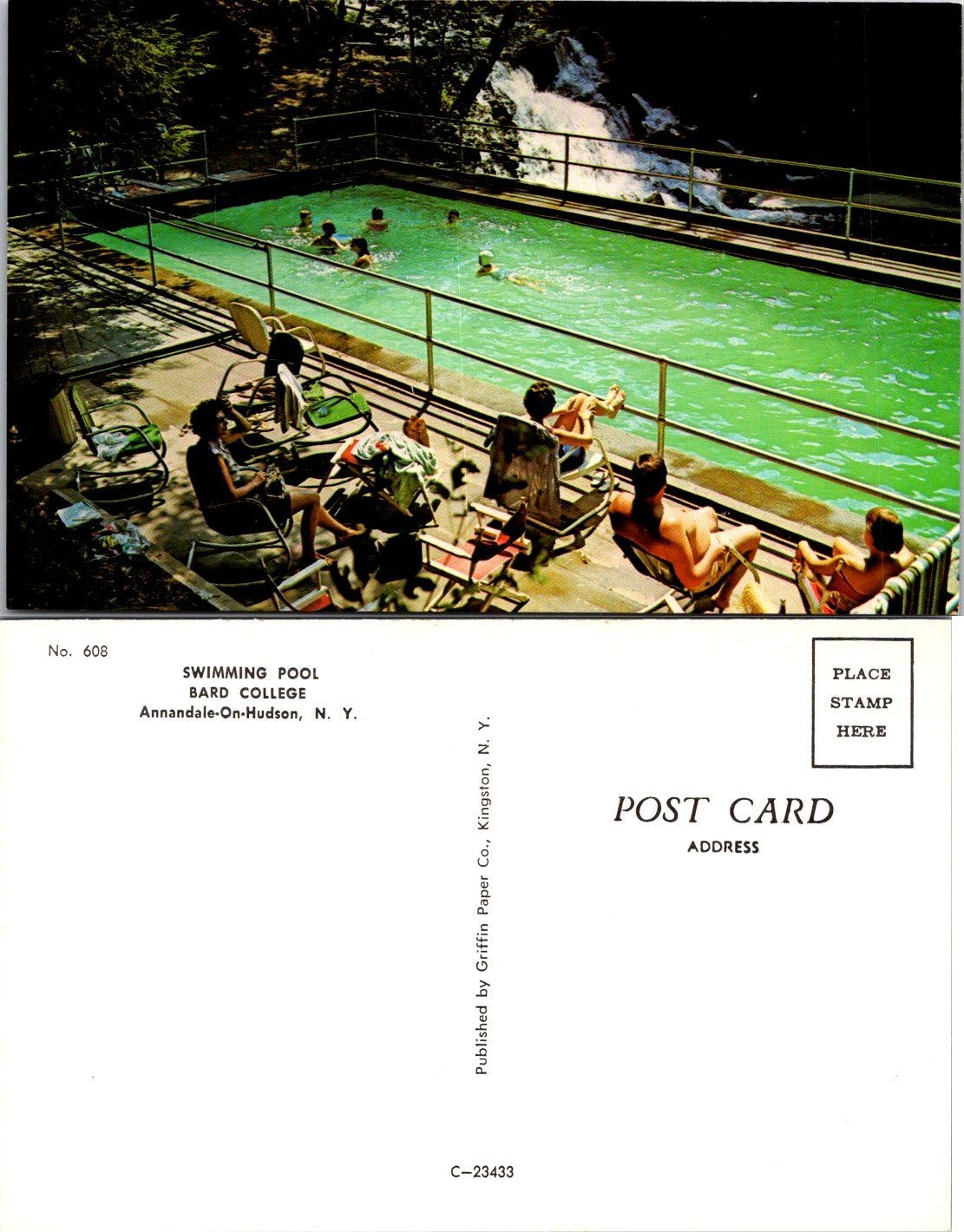 Bard College Swimming Pool Postcard Annandale On Hudson NY Unposted Vintage Bard College Swimming Pool Postcard Annandale On Hudson NY Unposted Vintage