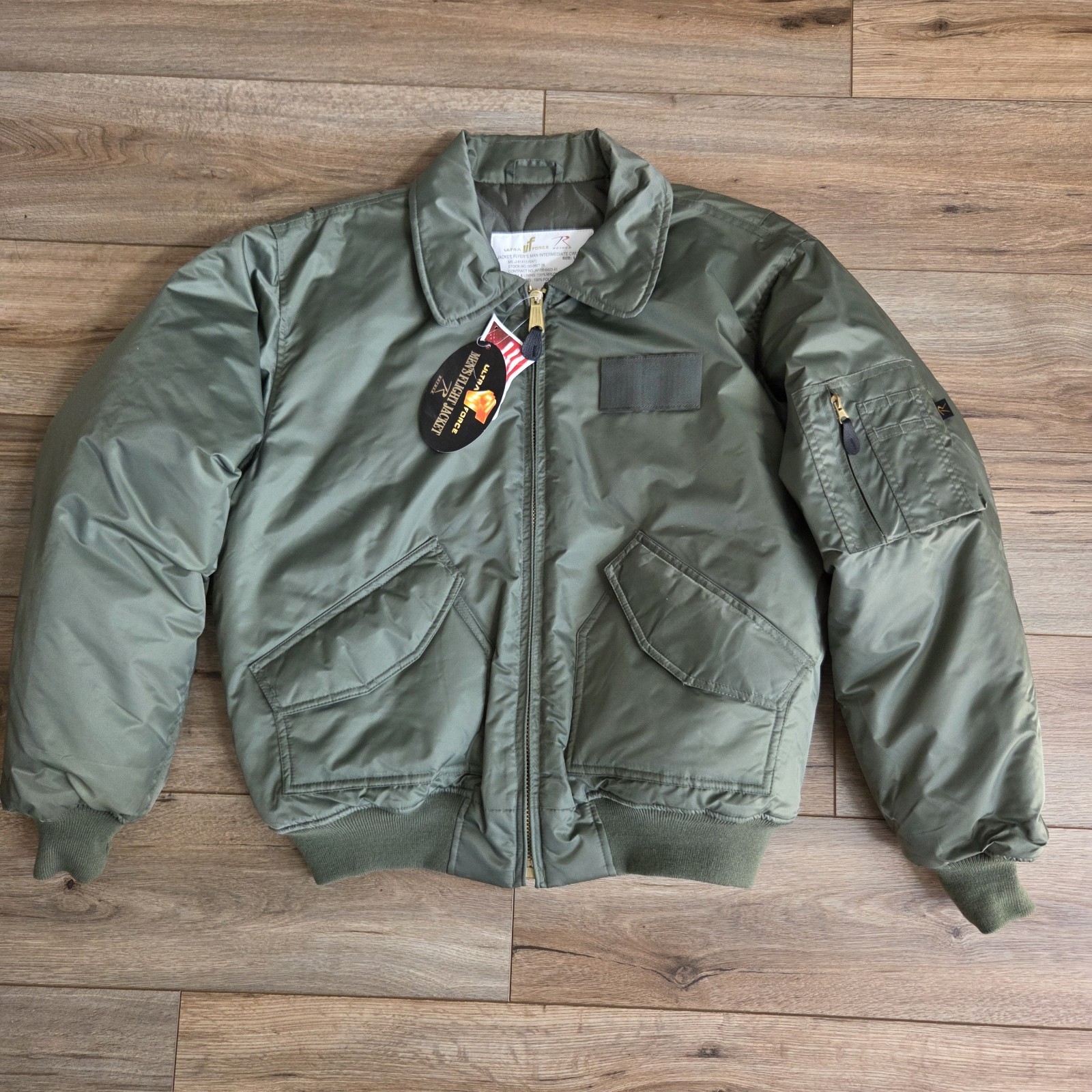 NWT Rothco Ultra Force Men's CWU-45P Flight Jacket Sage Green Large Military