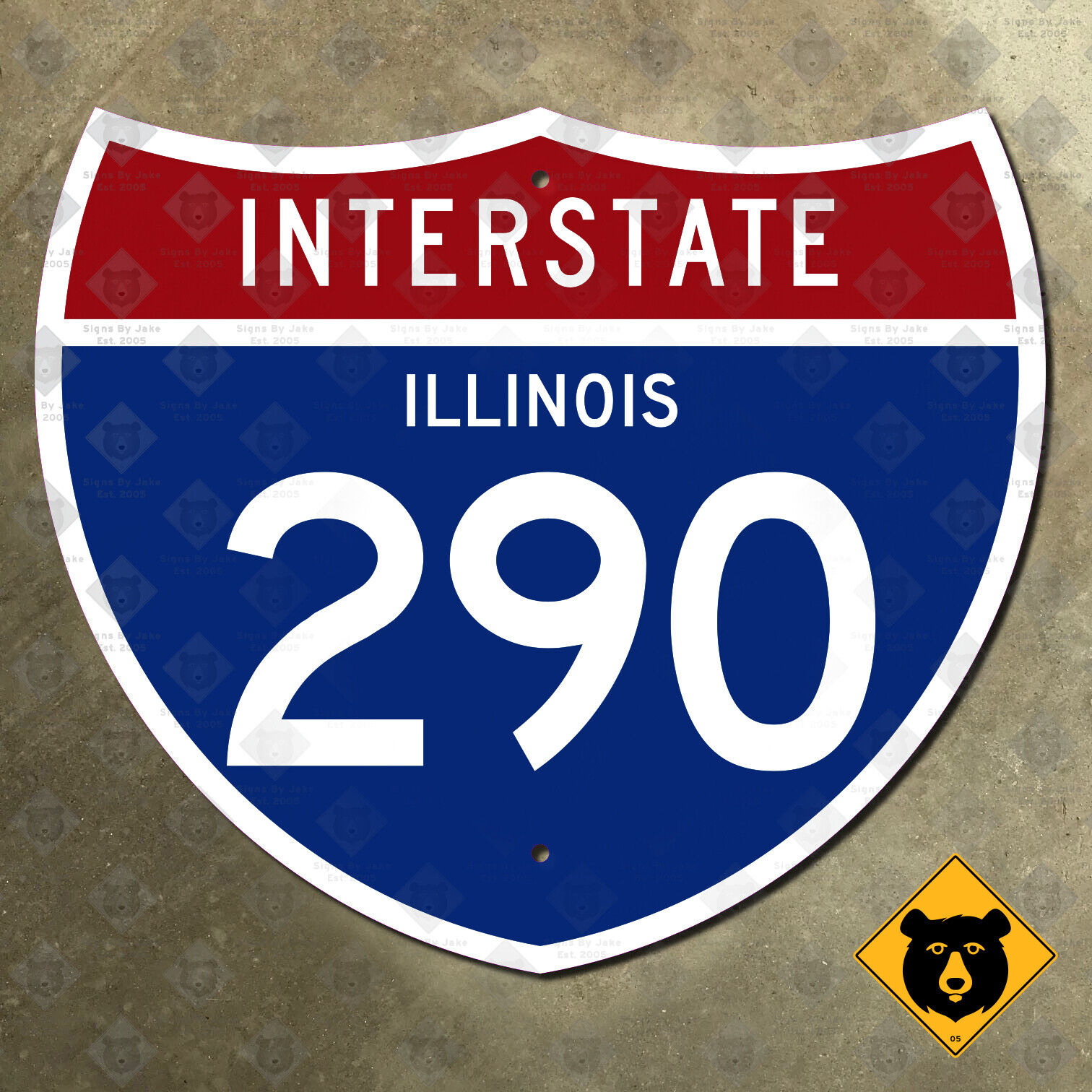 Illinois interstate 290 road sign highway marker Chicago Rolling Meadows 12x10