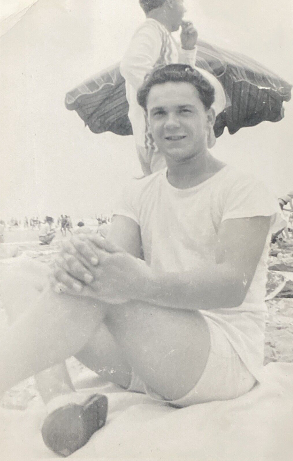 1940s Atlantic City Beach NJ Man Swimsuit Gay Interest Original Real Photo P16q3