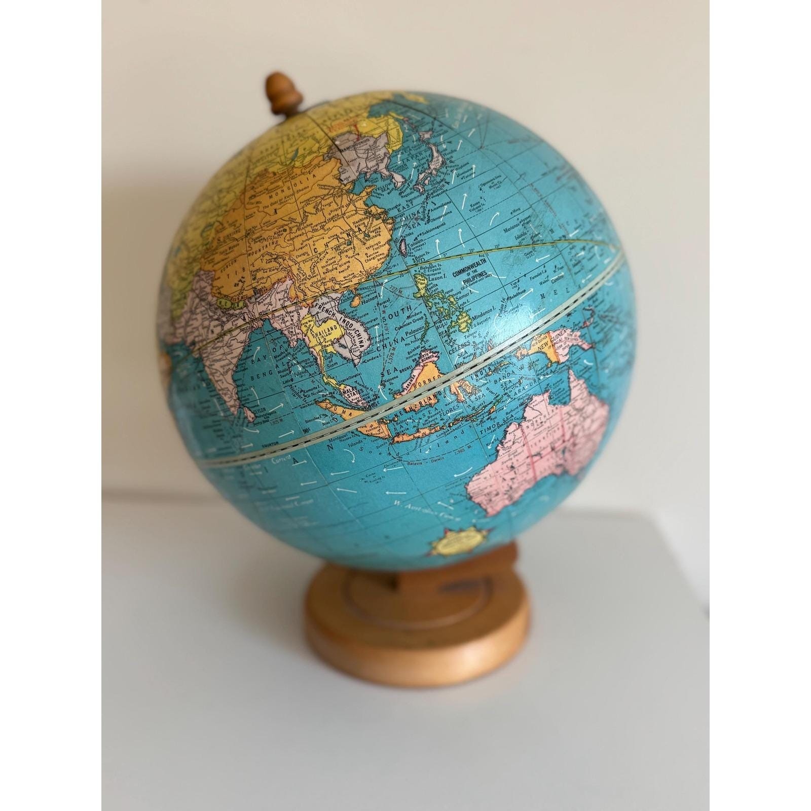 Antique George F. Cram Globe 1930s Pre-WWII World Globe, Orig Gimbels price tag Antique George F. Cram Globe 1930s Pre-WWII World Globe, Orig Gimbels price tag