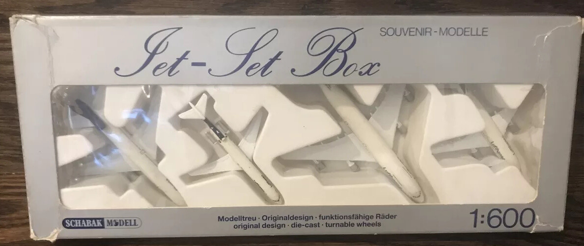 Vintage schabak jet set box 1:600 Lufthansa airline West Germany diecast 