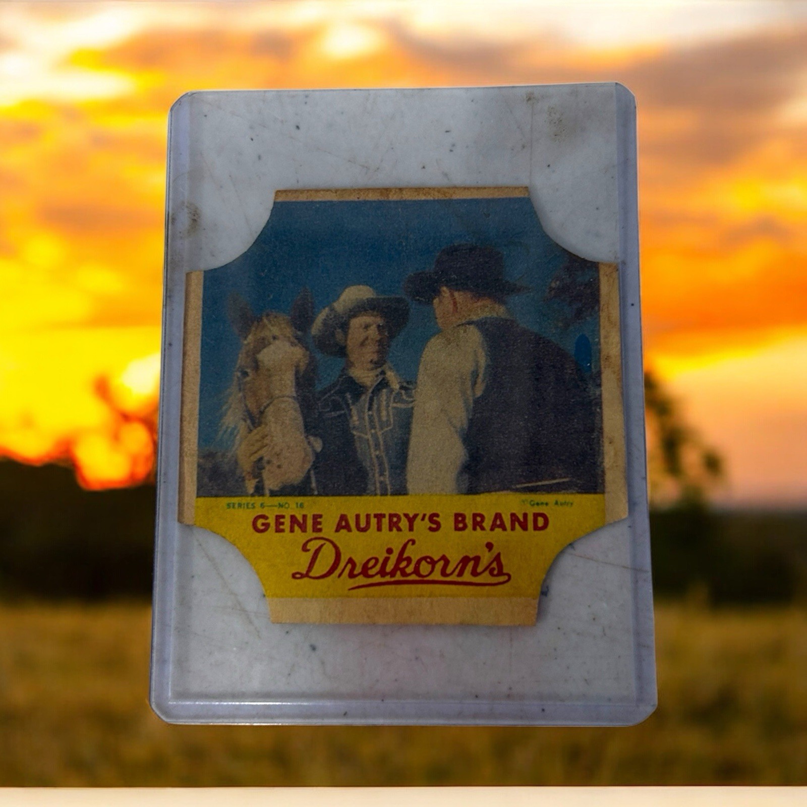 VTG Dreikorn Gene Autry Bread Label Collectible Series 6 Number 16 1950s