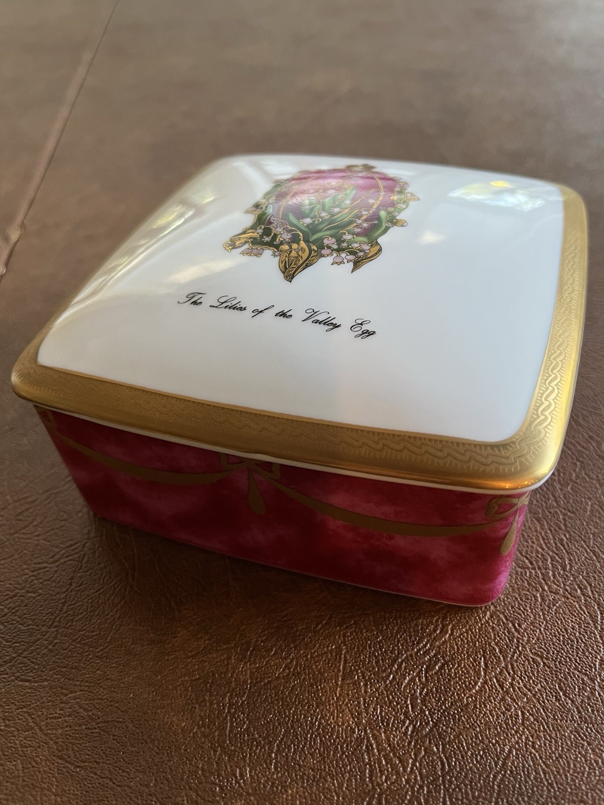 Faberge Imperial Egg Collection Limoges Square Trinket Box 4.5