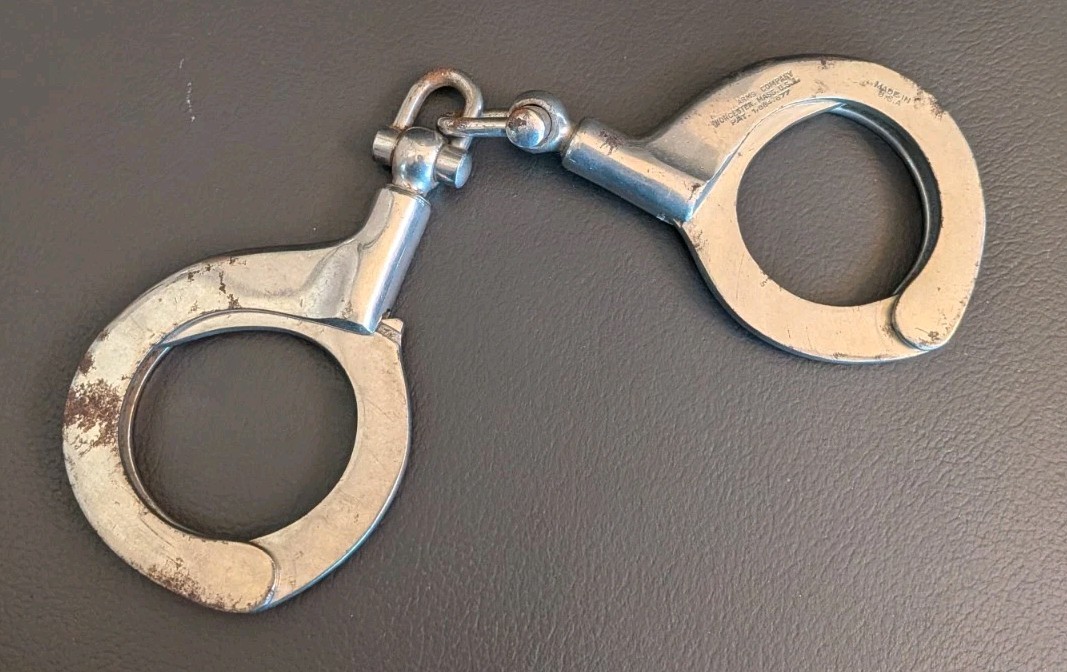 Vtg Antique H & R Arms Unescapable Handcuffs No Keys USA Vtg Antique H & R Arms Unescapable Handcuffs No Keys USA