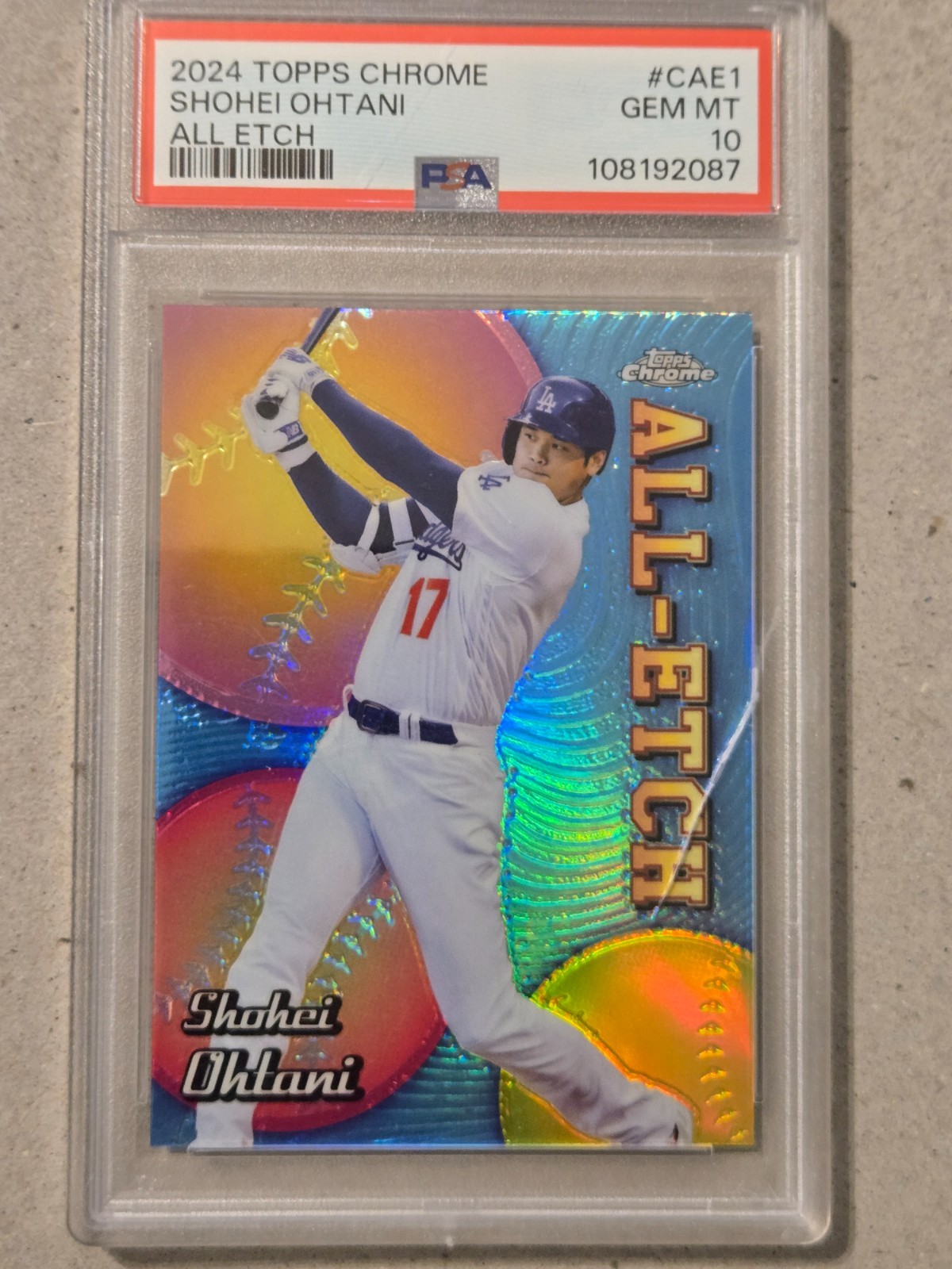 2024 TOPPS CHROME SHOHEI OHTANI ALL ETCH INSERT REFRACTOR PSA 10 GEM MINT 2024 TOPPS CHROME SHOHEI OHTANI ALL ETCH INSERT REFRACTOR PSA 10 GEM MINT